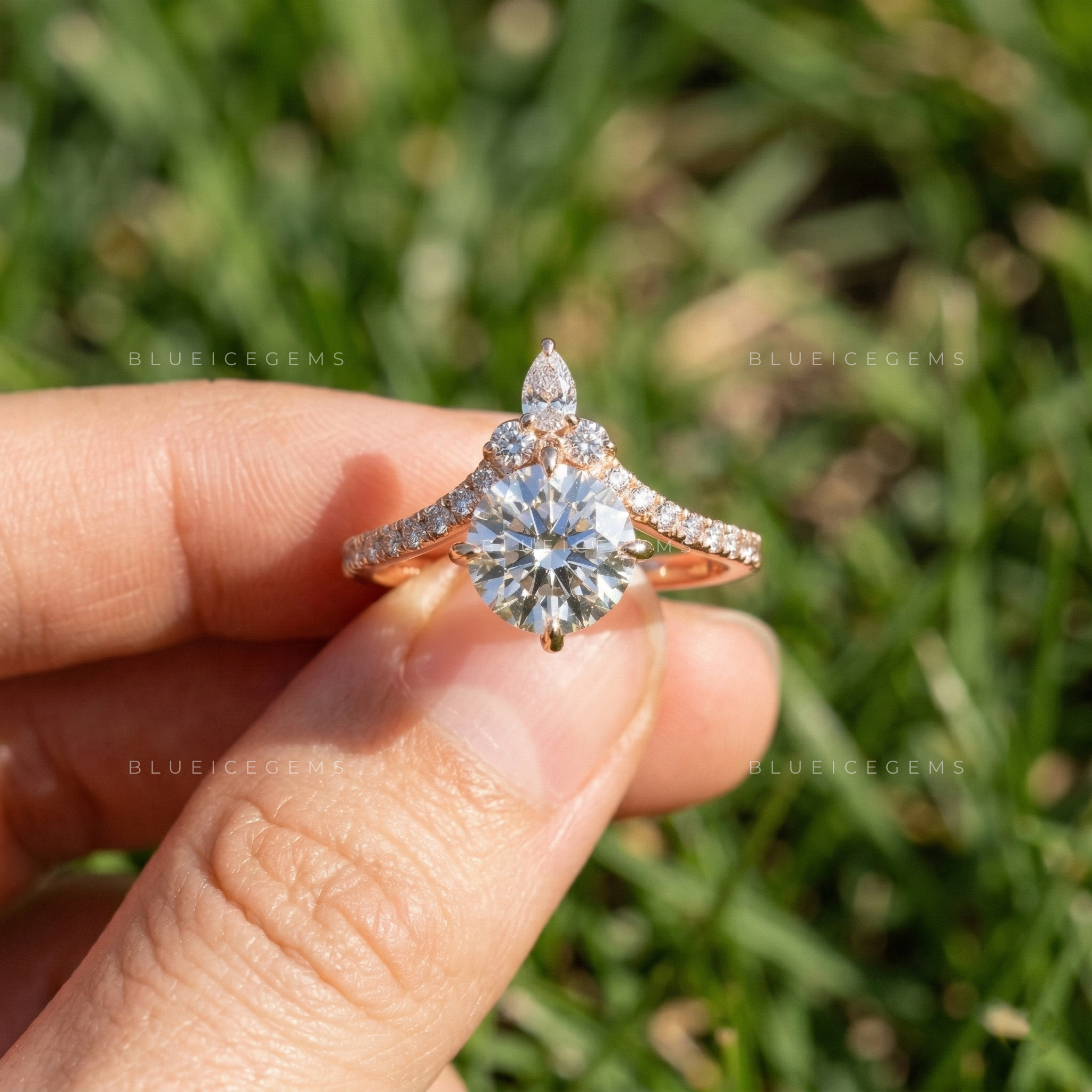 The "Nouveau" Chevron: A Dreamy Round Cut Statement Piece