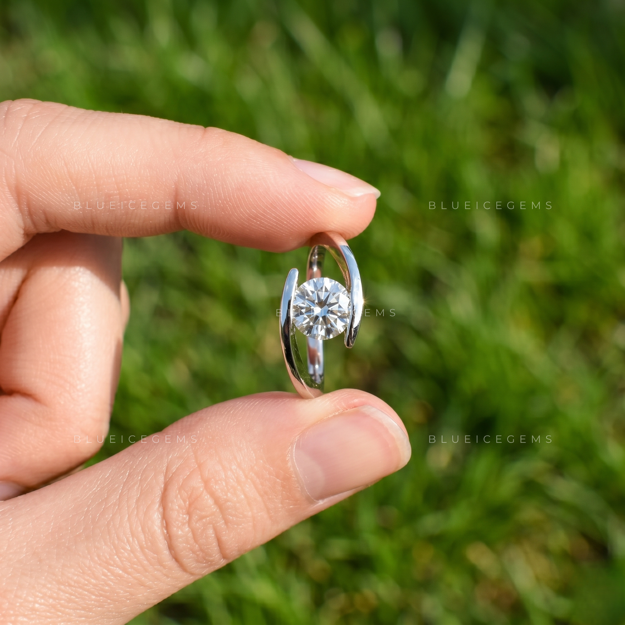 Whispering Grace Round Brilliant Classic Solitaire Engagement Ring