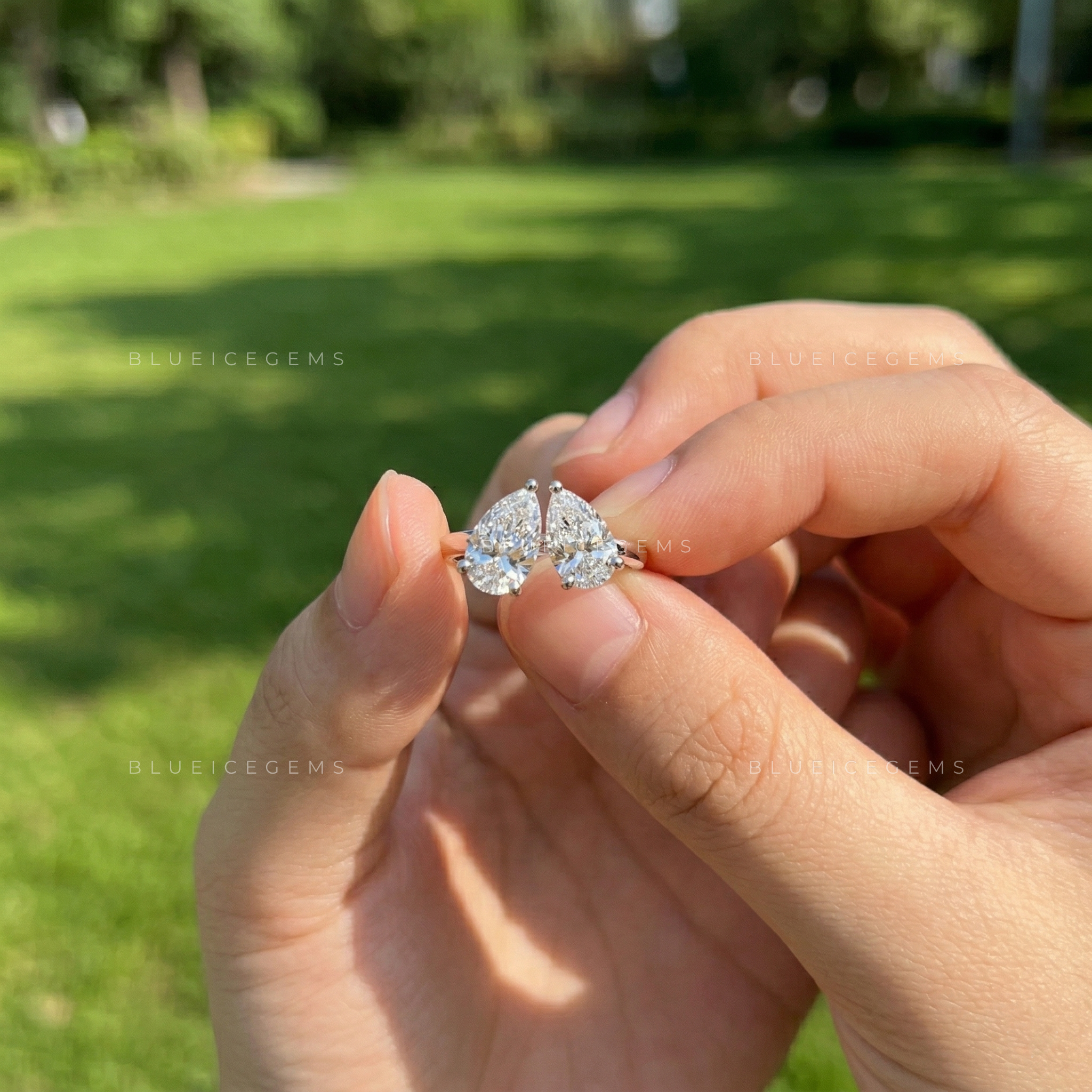 Eternal Devotion Dual Pear Cut "Toi et Moi" Ring