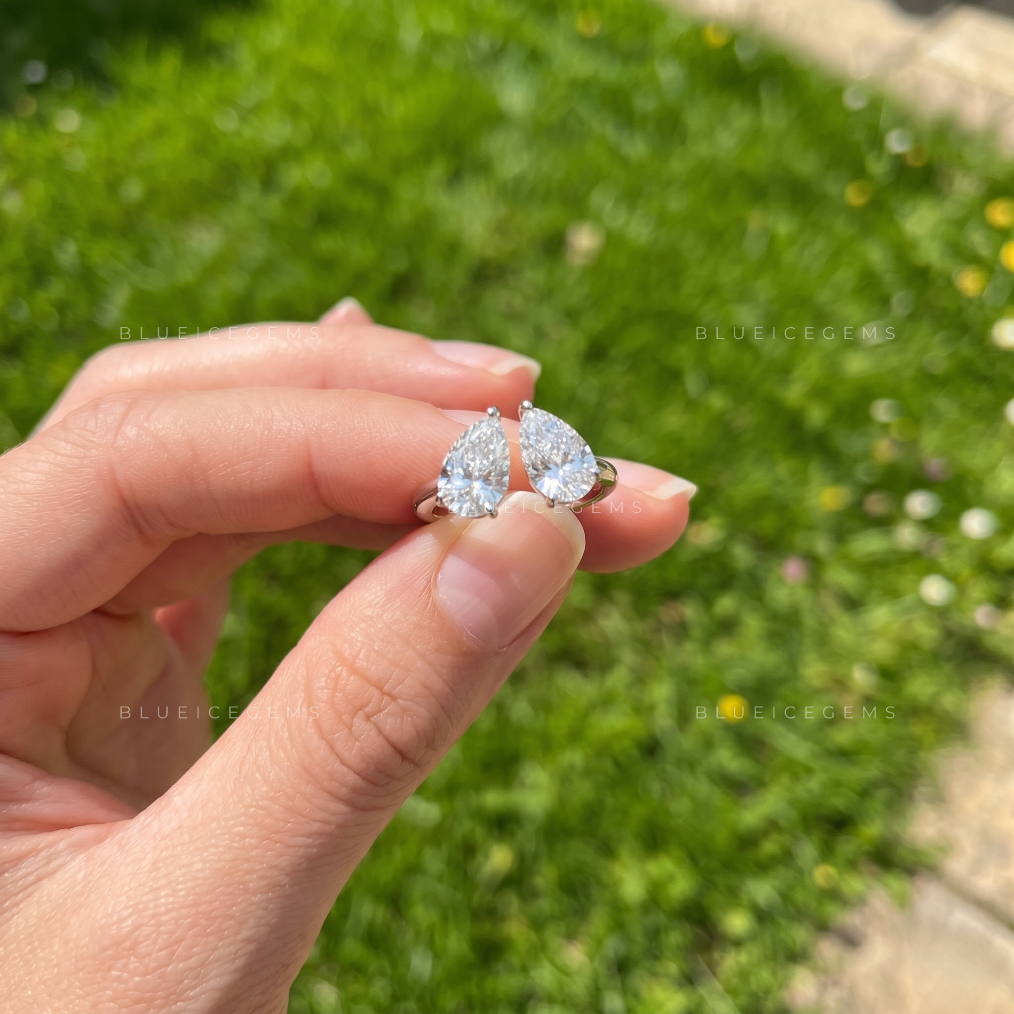 Duet of Love Toi et Moi Double Pear Cut Two Stone Engagement Ring