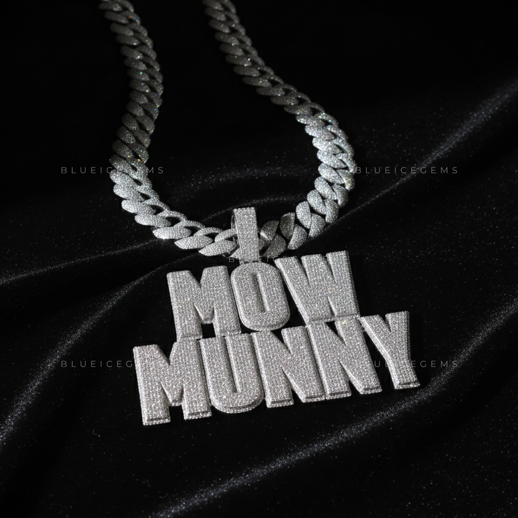 "MOW MUNNY" Two-Tier Custom Block Pendant
