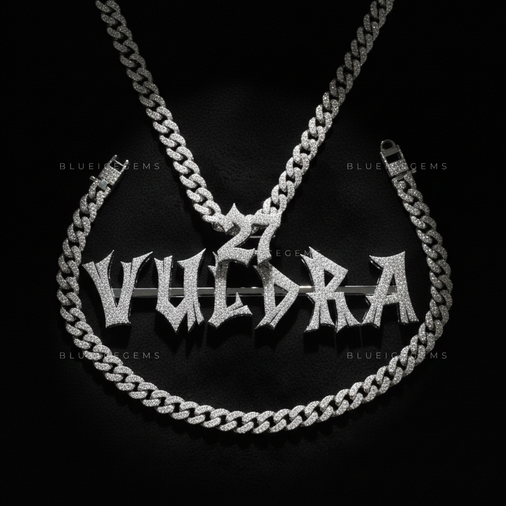 The "VULDRA 27" Sovereign: Sharp-Edge Gothic pendant in Pure Ice