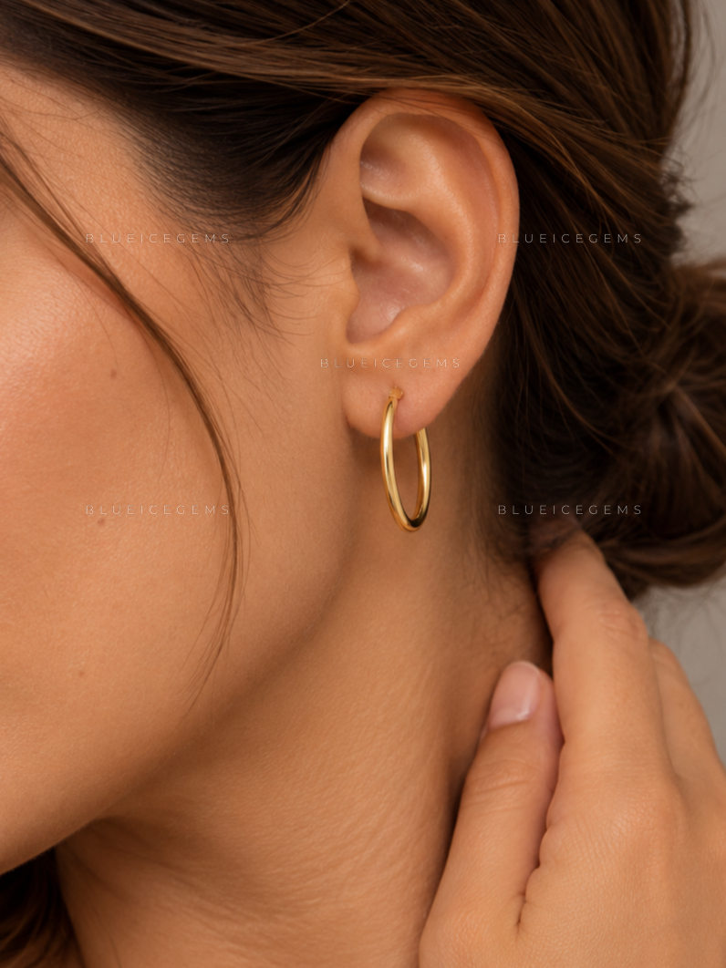 Classic Polished Tube Hoop Earrings