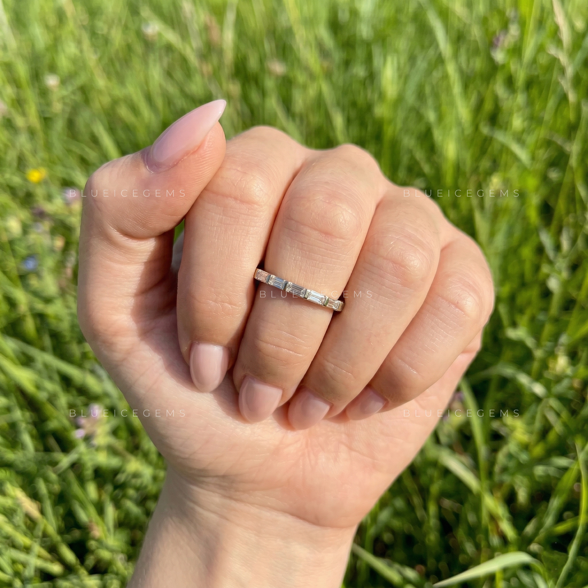 Minimalist Brilliance Baguette Cut Diamond Eternity Band