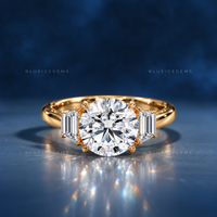 Portofino Three-Stone Portuguese Cut Engagement Ring