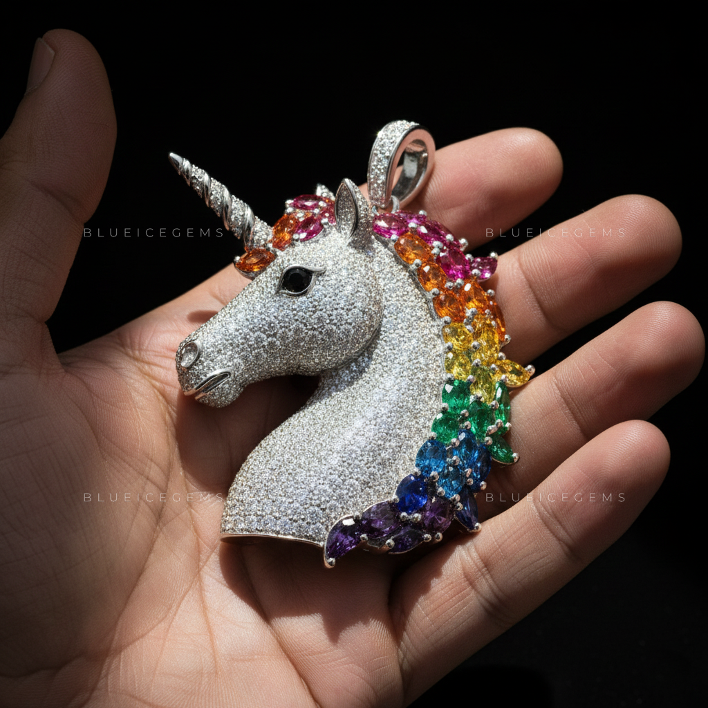 The Celestial Prism Unicorn: Rainbow Gradient Mane & Diamond Frost Sovereign