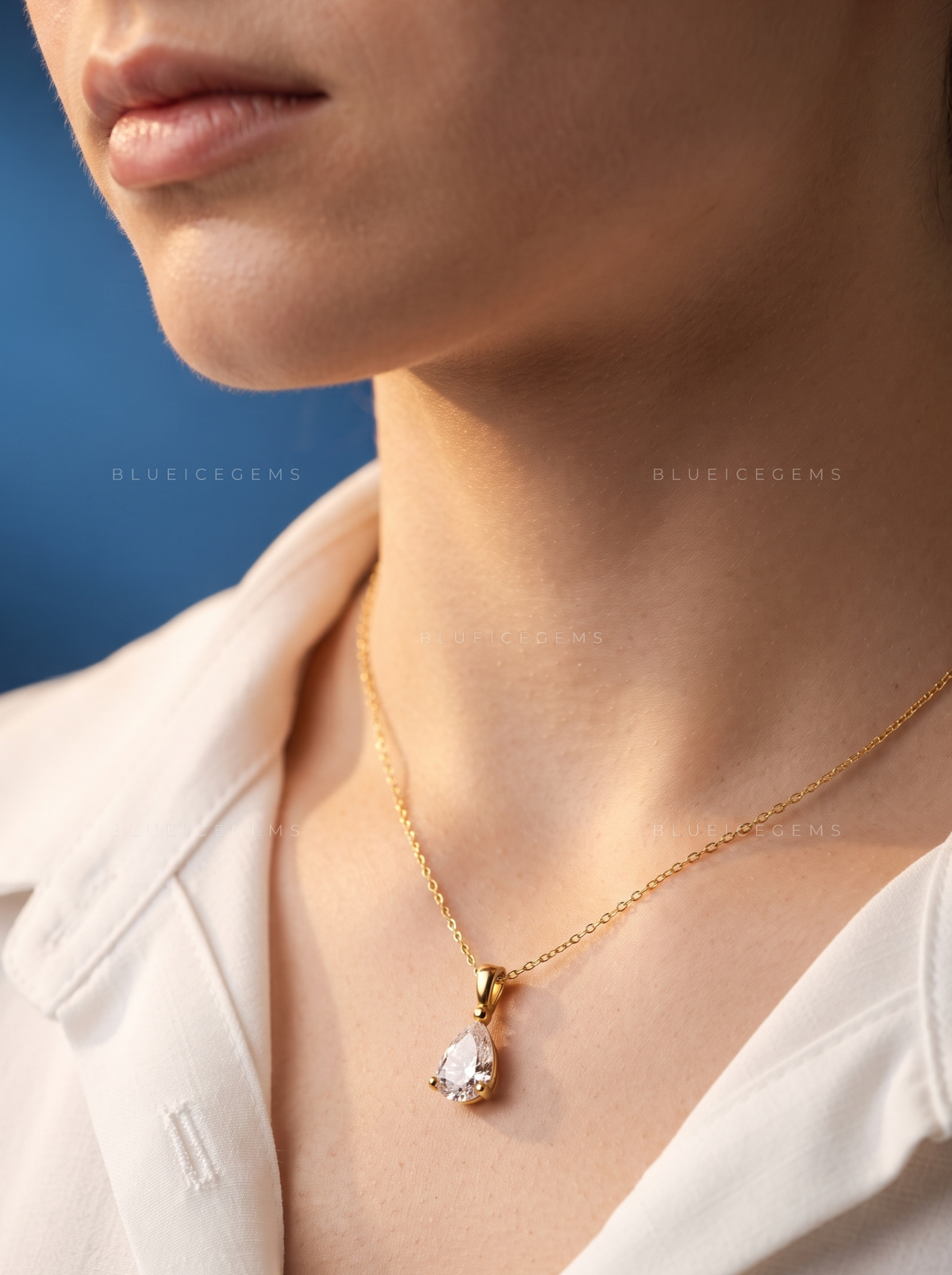 Pear Solitaire Diamond Pendant