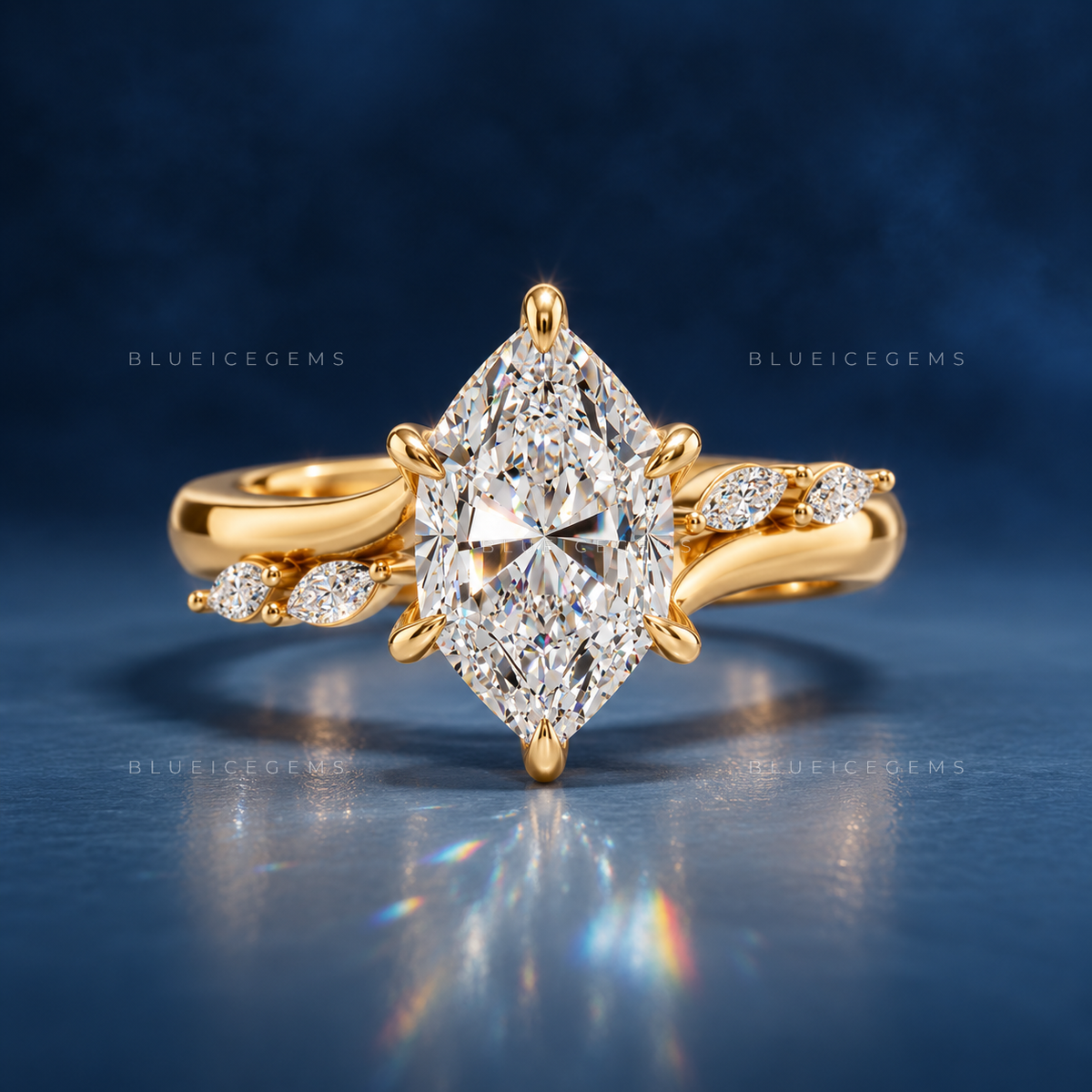 Dutch Marquise Twist Halo Engagement Ring