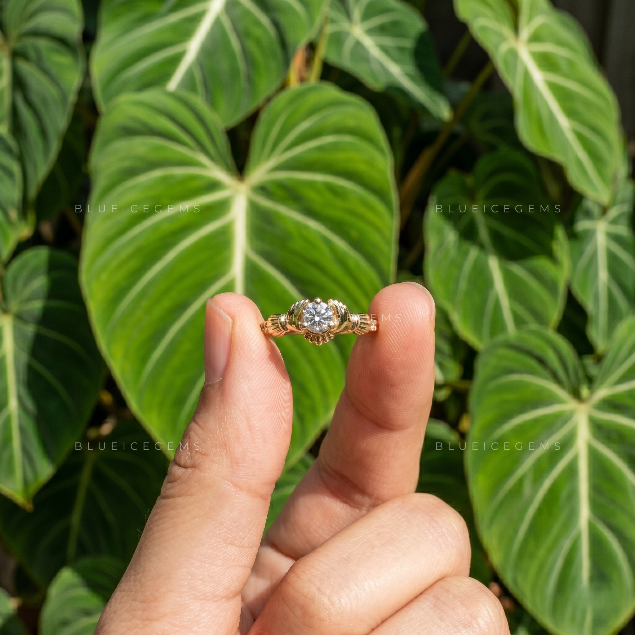 Traditional Irish Celtic Love Claddagh Engagement Ring