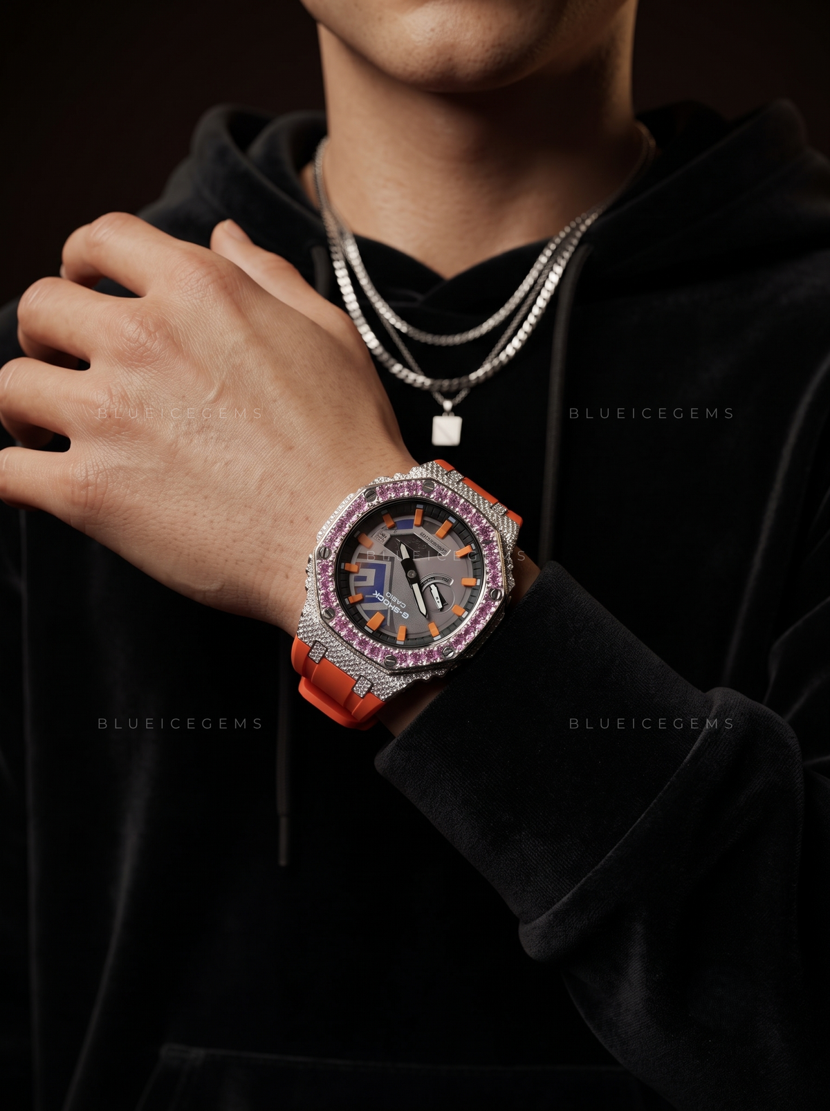 Pink Frost Royale Iced Watch