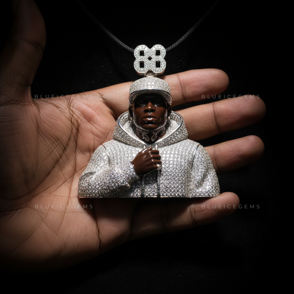 The "88" Legacy Portrait: 3D Urban Figurine & Diamond-Hoodie Sovereign