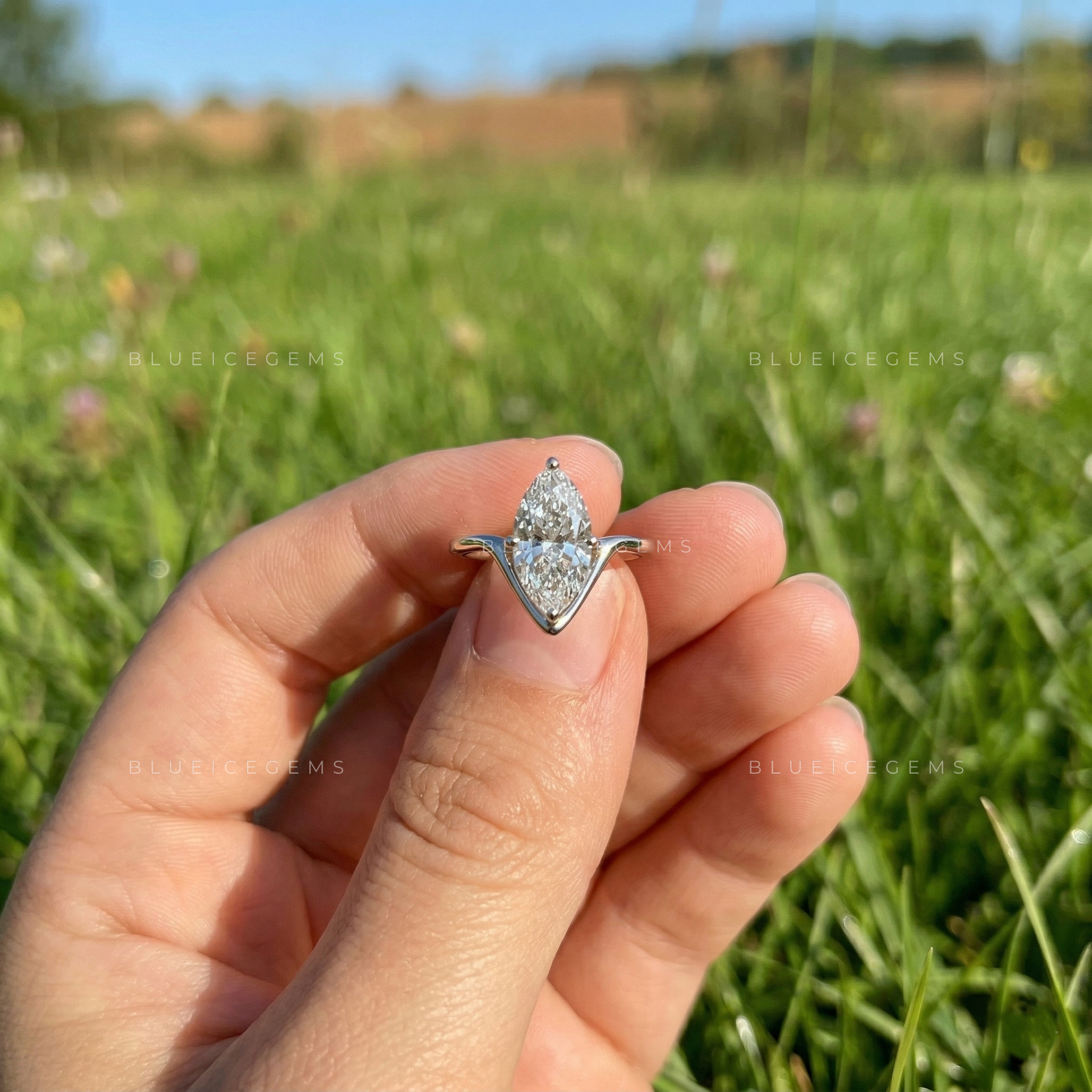 Regal Radiance Marquise Cut Solitaire Engagement Ring