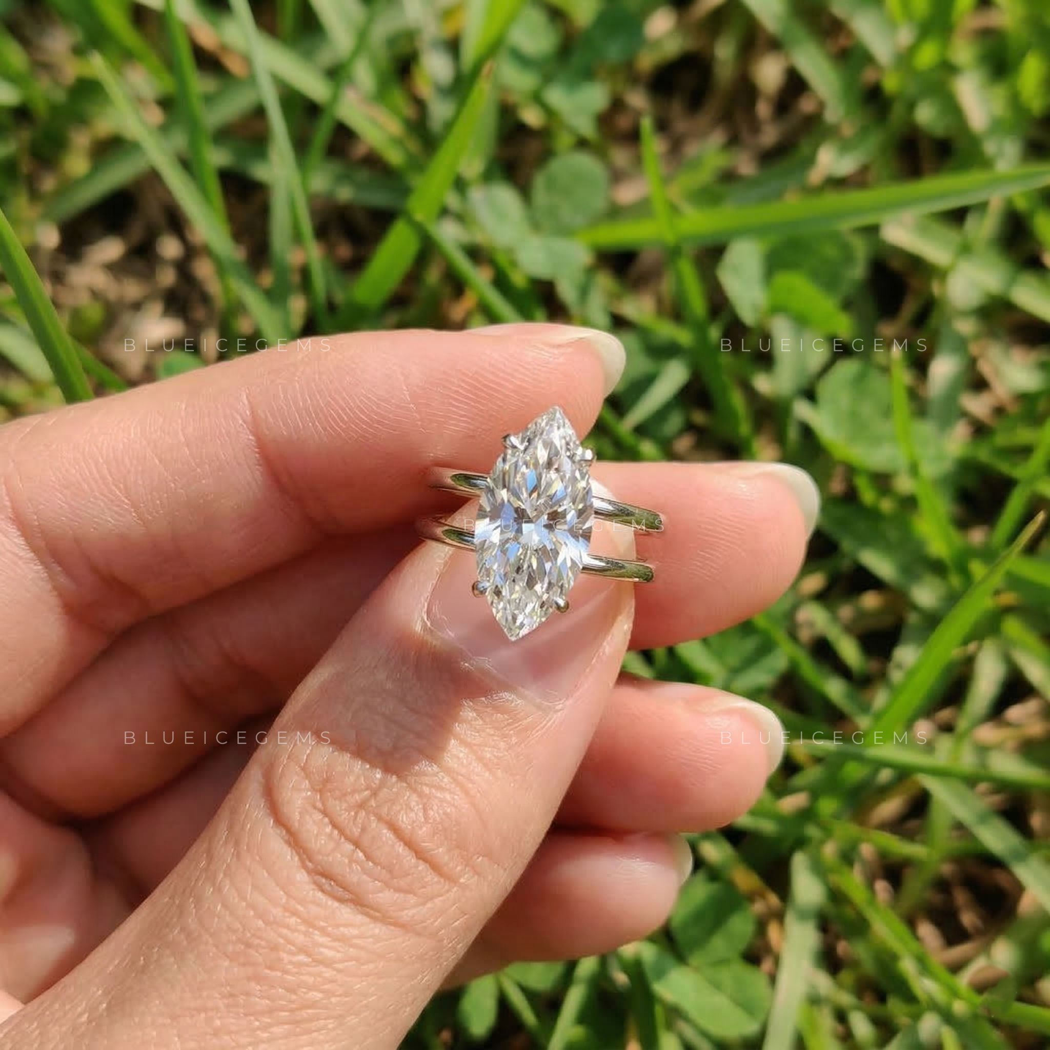 Celestial Radiance Marquise Cut Solitaire Ring