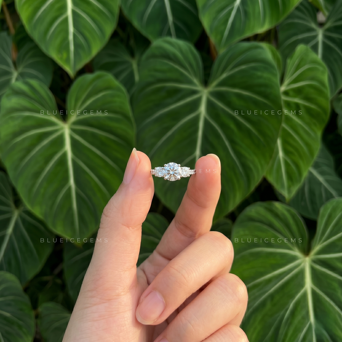 Everlasting Trilogy Round Brilliant Cut Three Stone Engagement Ring