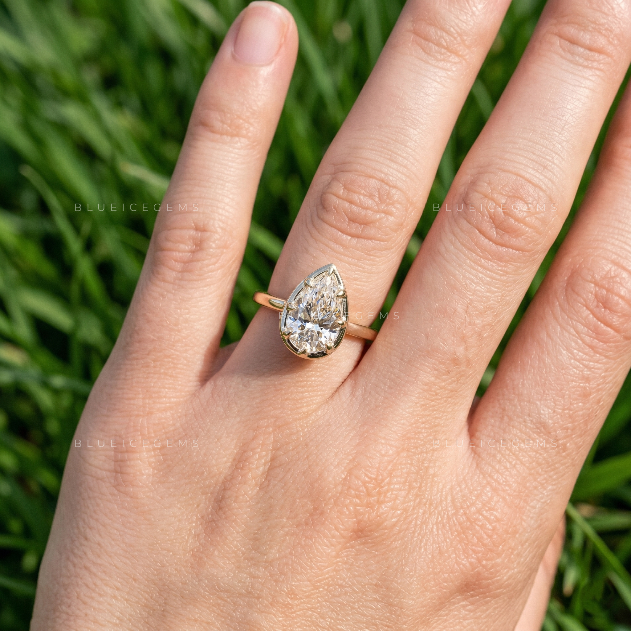 Celestial Grace Pear Cut Solitaire Ring