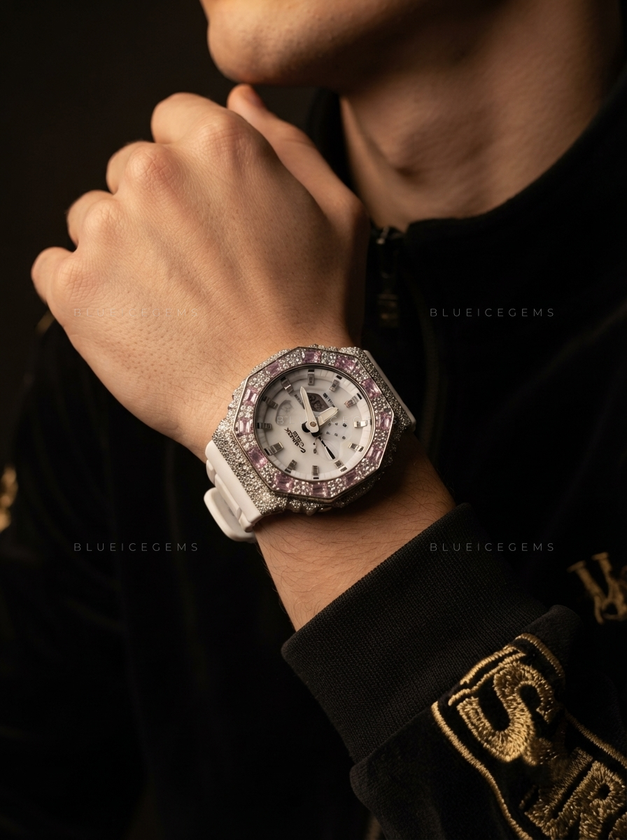 Royal Blush Empire Iced Watch – VVS Moissanite