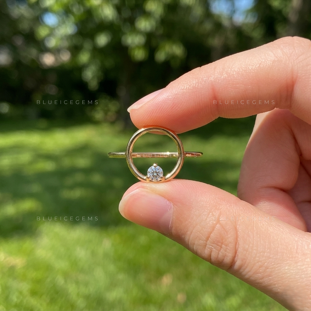 Delicate Open-Circle Solitaire Everyday Promise Ring