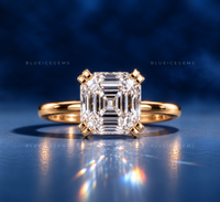 Art Deco Inspired Asscher Cut Solitaire Ring