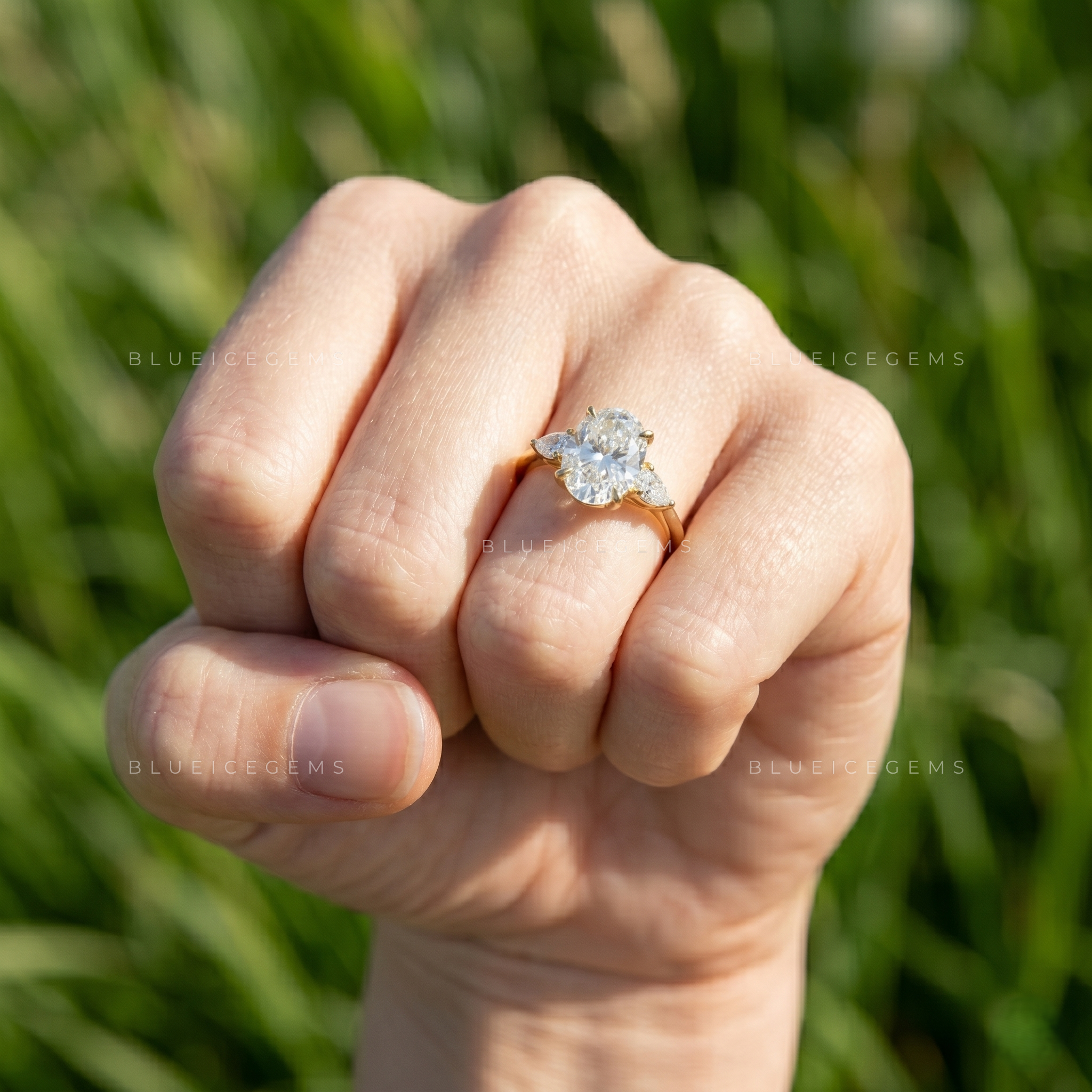 Enchanted Trilogy Oval and Pear Cut Minimalist Engagement Ring