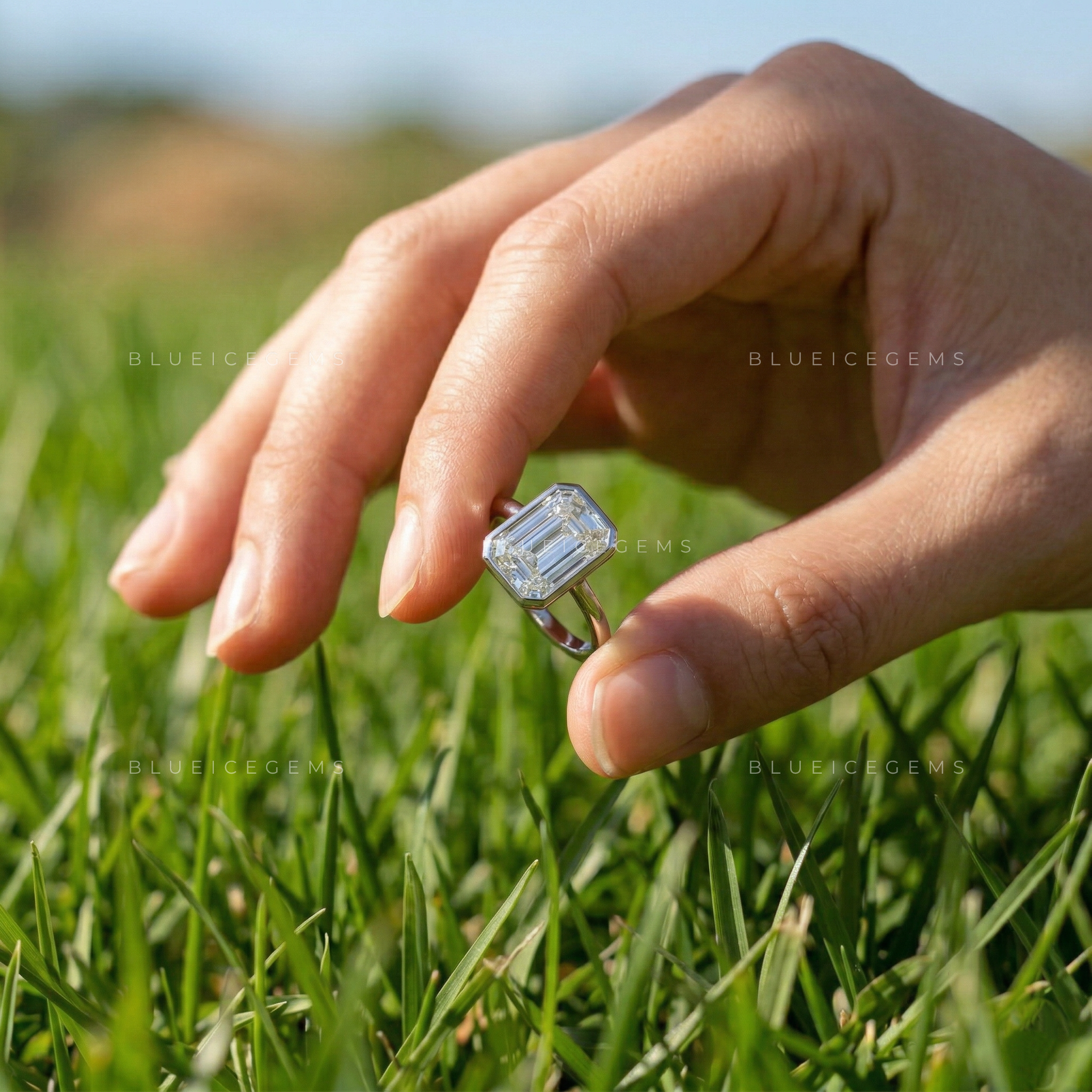 Timeless Sophistication Emerald Cut Solitaire Engagement Ring