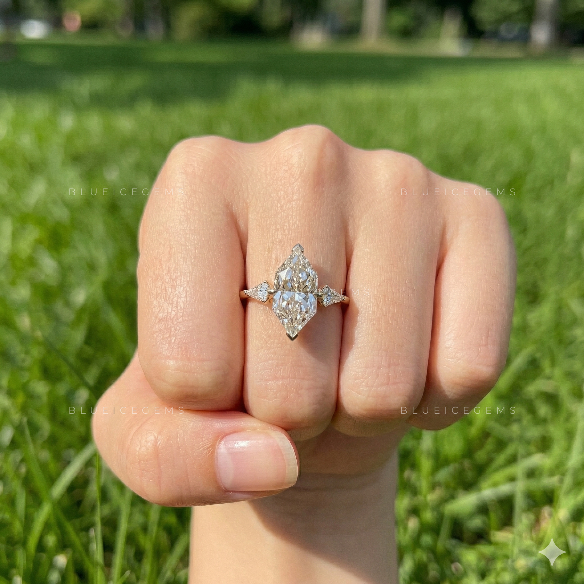 Antique Majesty Dutch Marquise and Kite Cut Trilogy Ring