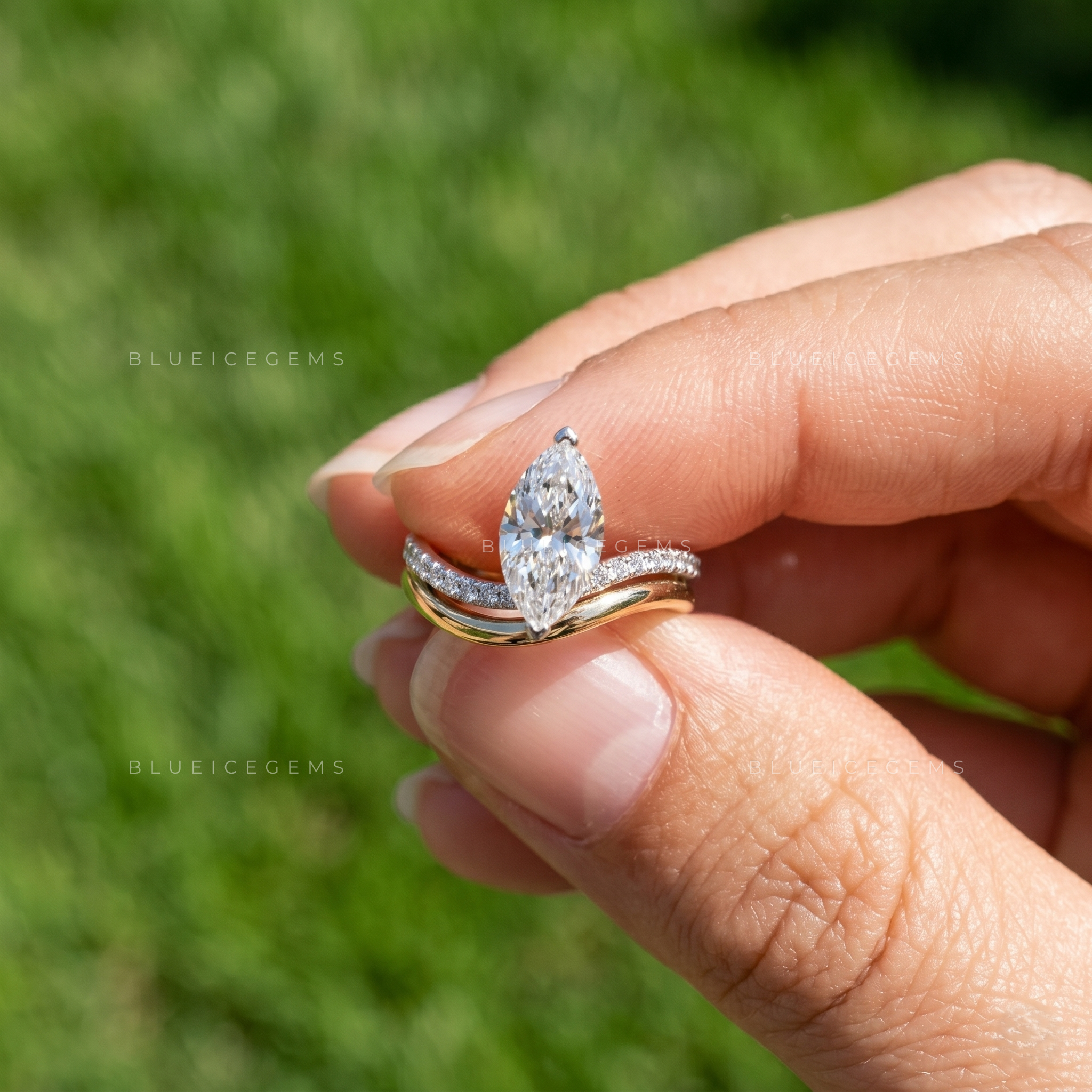Serena Marquise Cut Certified Brilliant Accent Engagement Ring