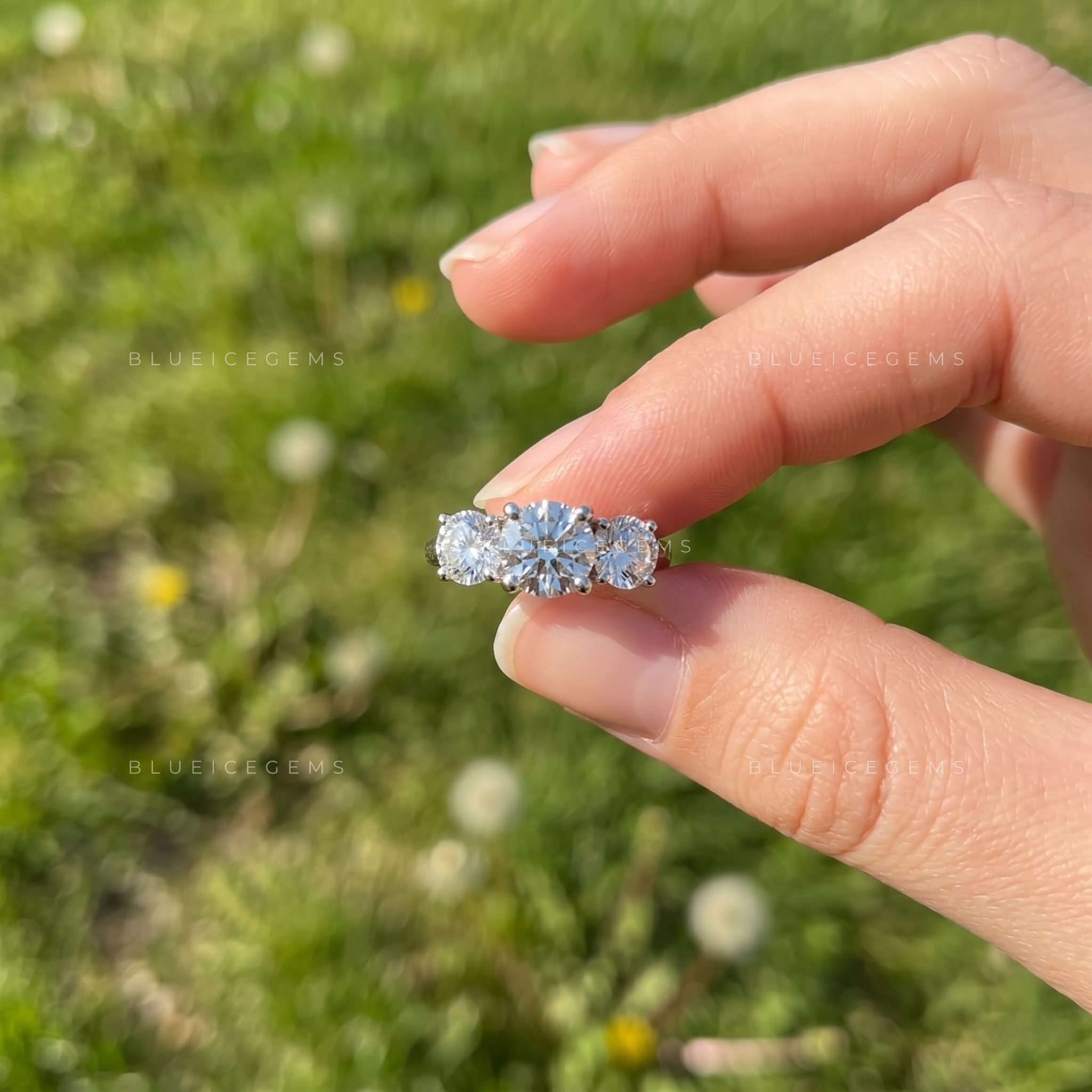 Elara Round Cut Certified Pavé Solitaire Engagement Ring