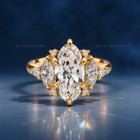 Celestine Sculpted Moval Cut Engagement Ring