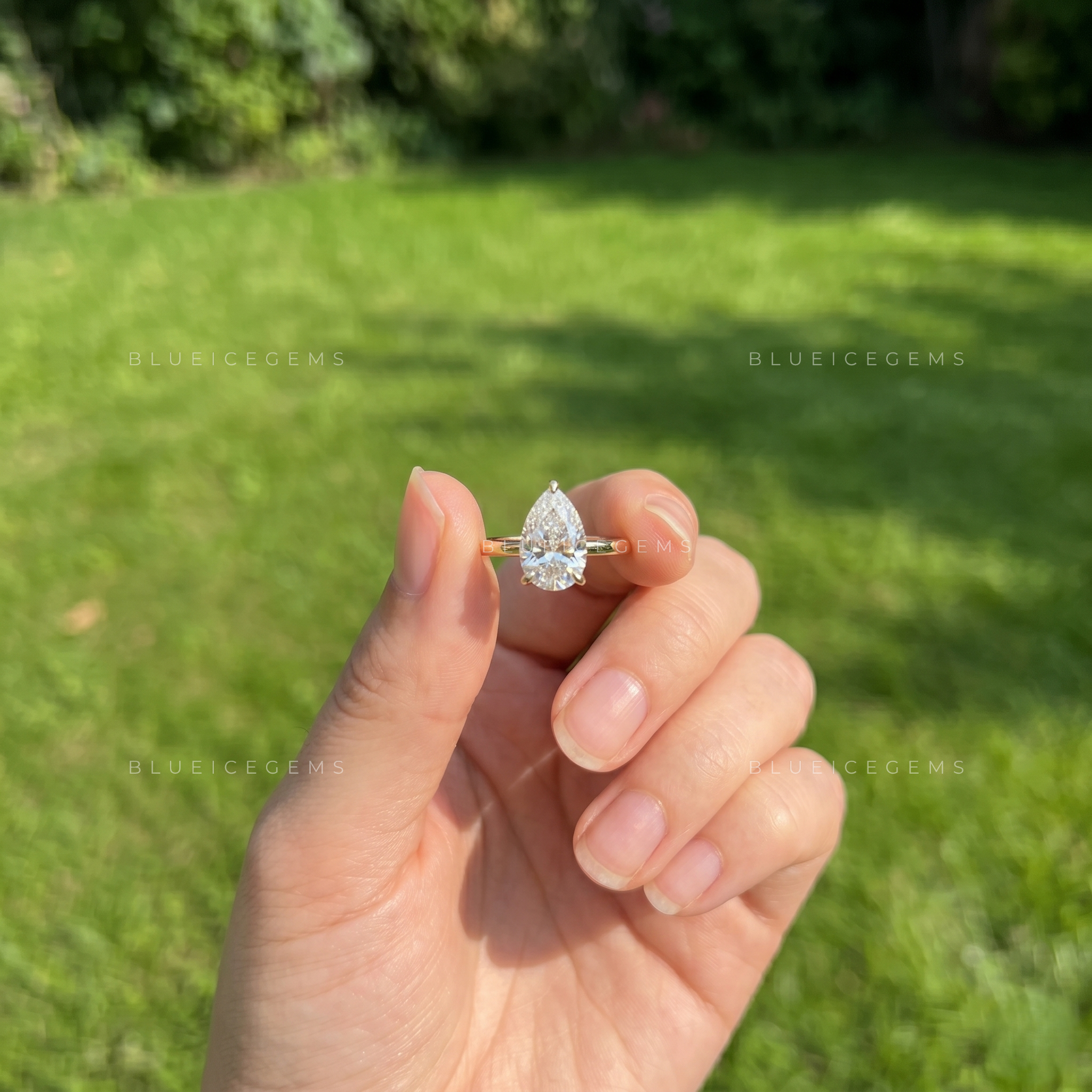 Elegance Personified Pear Brilliant Cut Solitaire Engagement Ring