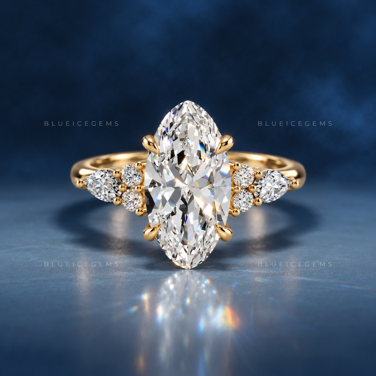 Triana Heritage Motif Moval Engagement Ring