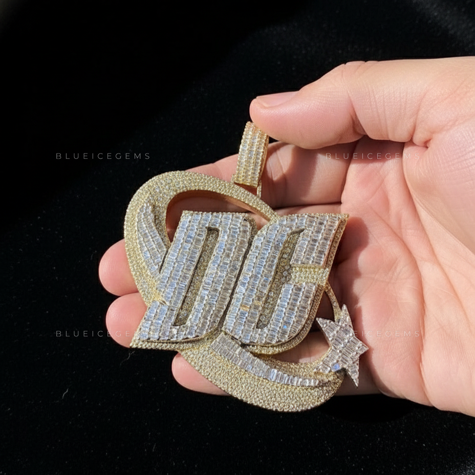 The "DC" Celestial Orbit: Hand-Set Baguette Mosaic & Shooting Star Pendant
