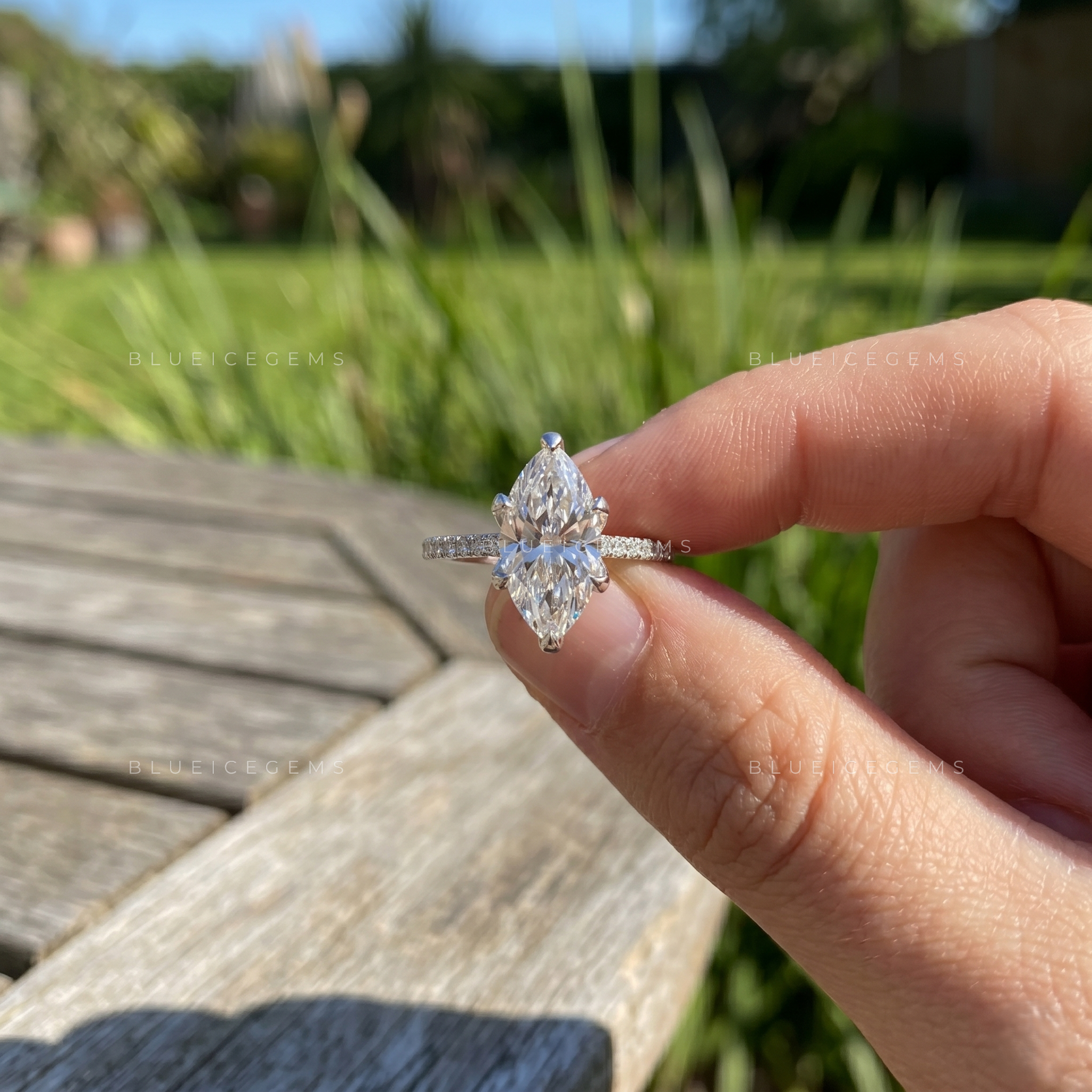 Nature-Themed Marquise Cut Sophisticated Anniversary Treasure Ring