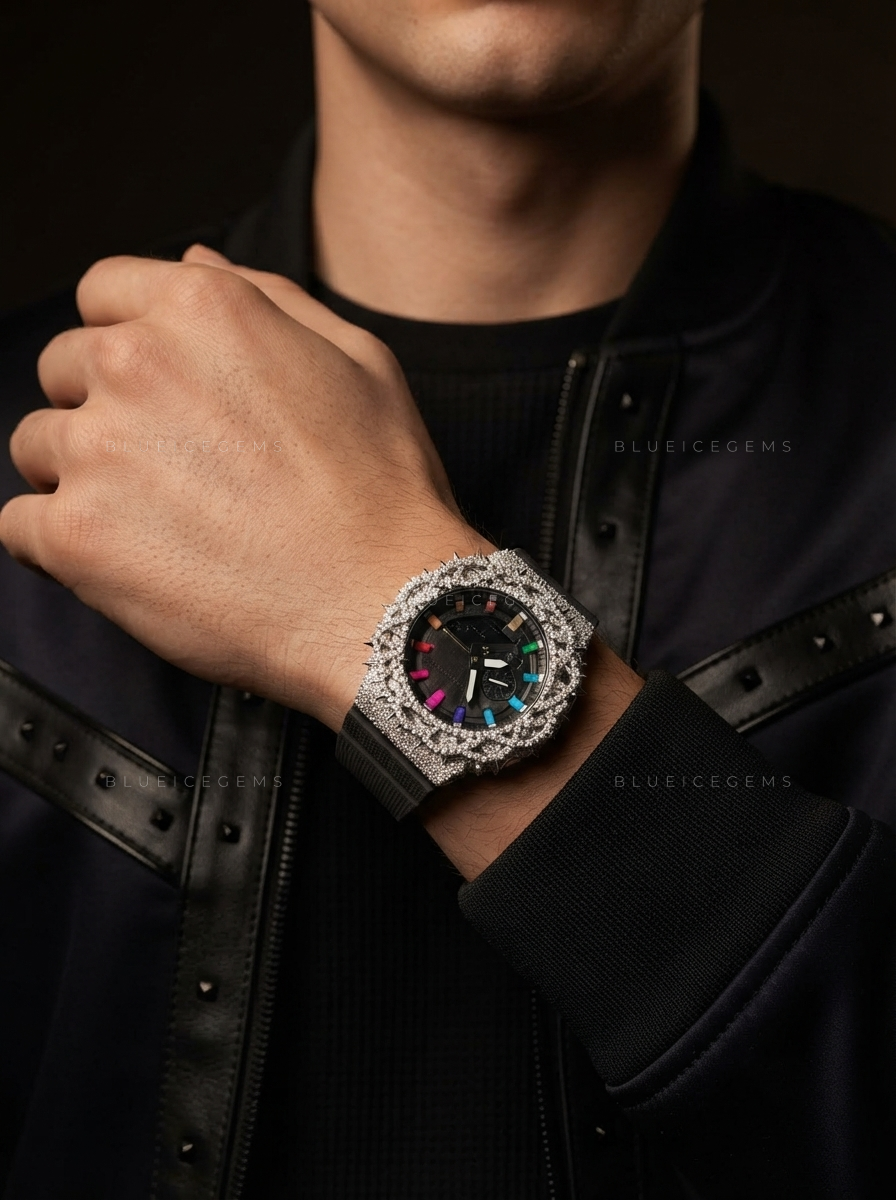 Thorn Crown Iced Out Watch – VVS Moissanite Custom Bezel