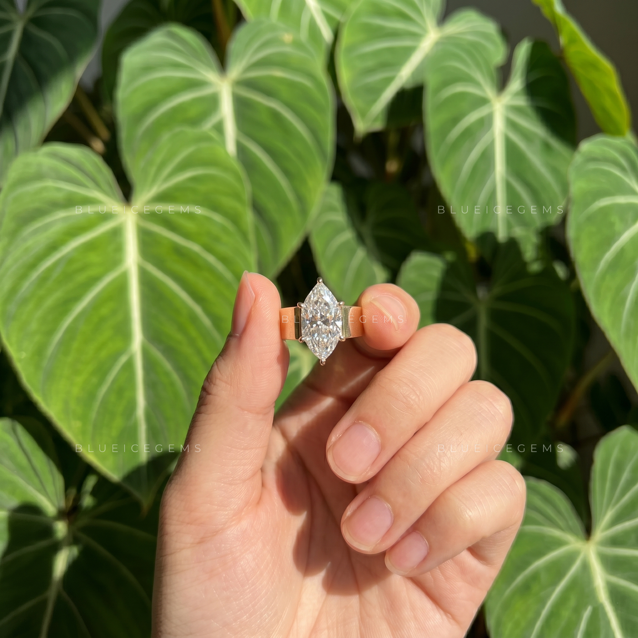 Vintage Elegance Dutch Marquise Cut Cigar Band Solitaire Engagement Ring