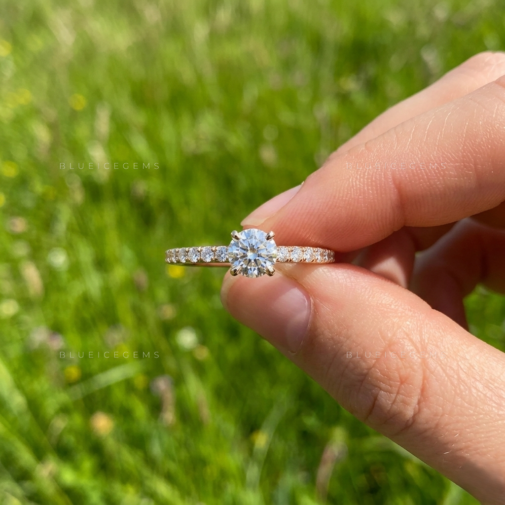 Dainty Braided Round Diamond Minimalist Stacking Promise Ring