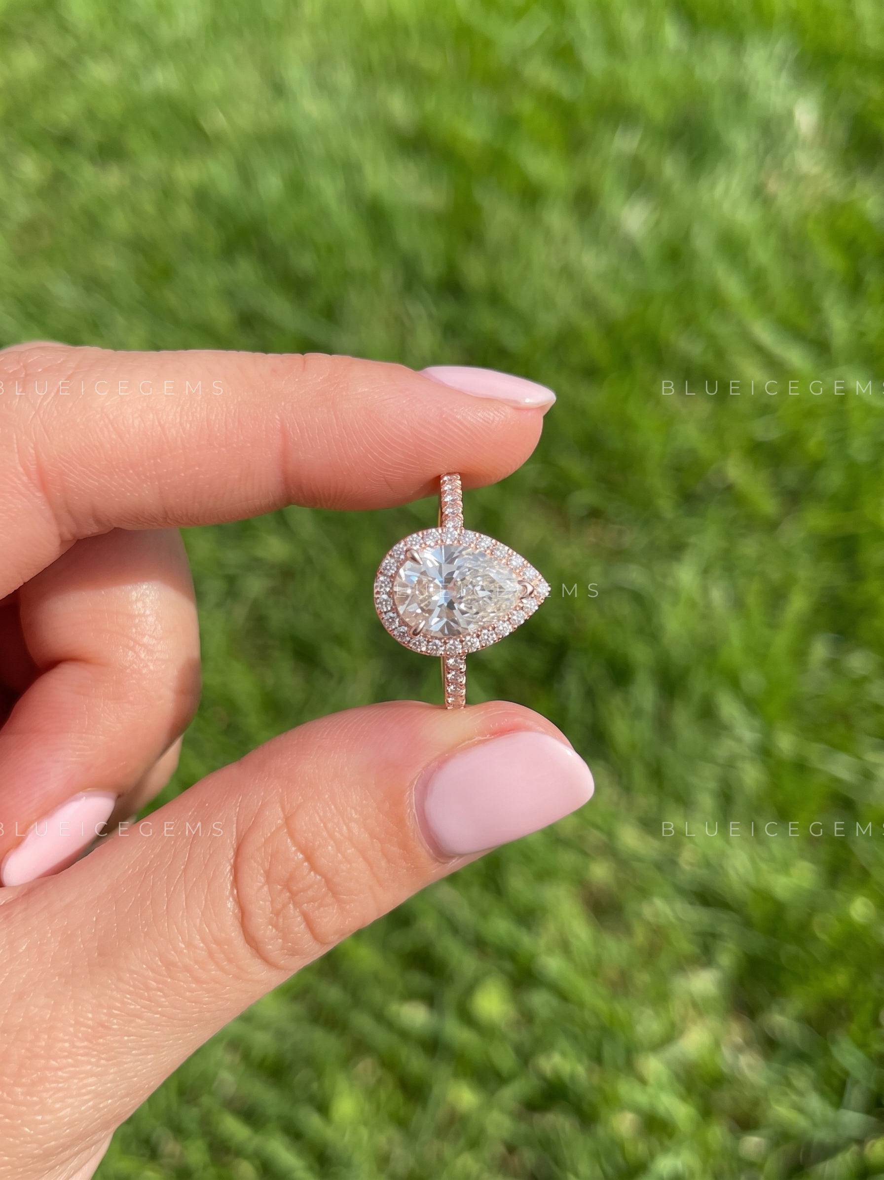 Infinite Splendor Pear Cut Certified Pave Accent Solitaire Engagement Ring