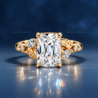 Old Mine Cut Floral Engagement Ring