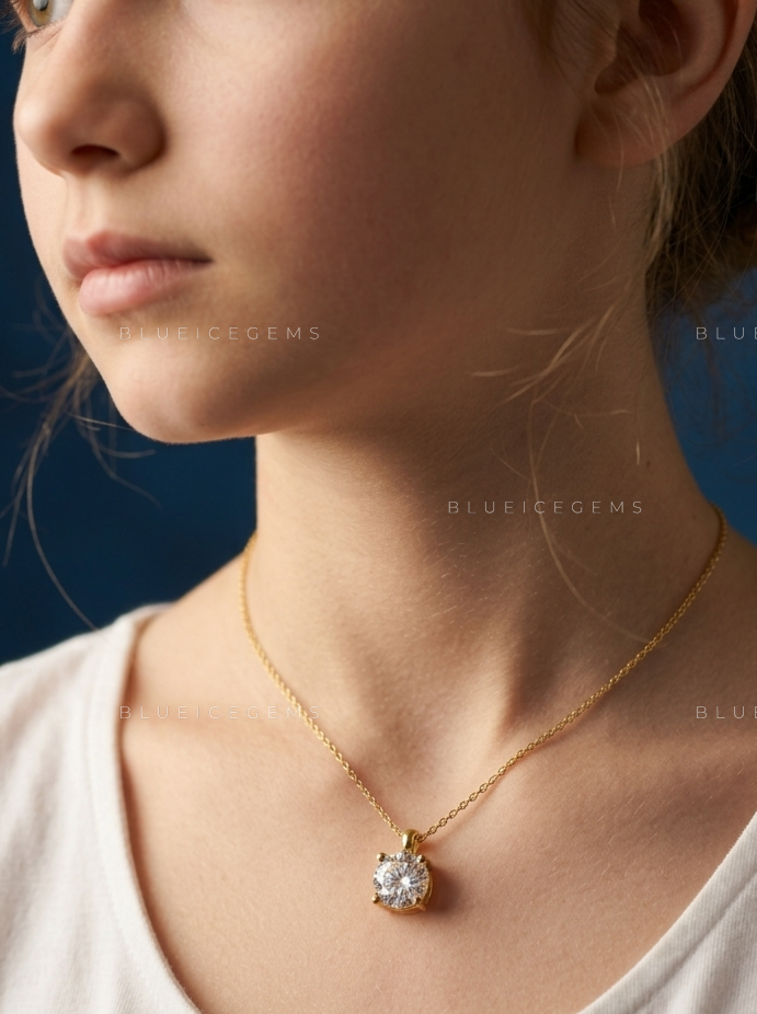 Round Solitaire Diamond Pendant