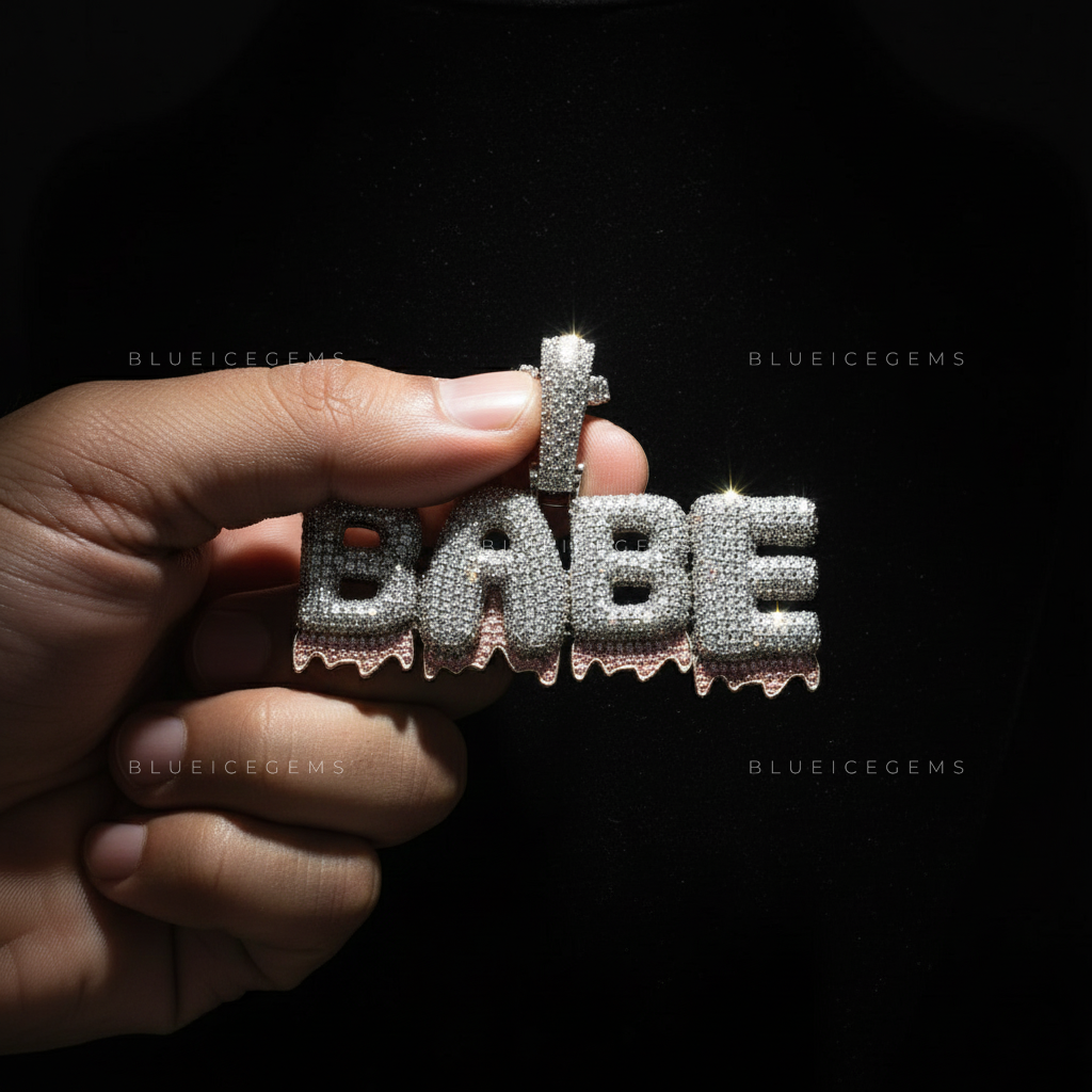 The "BABE" Iced Drip: Two-Tone Frost & 3D Bubble Script Sovereign
