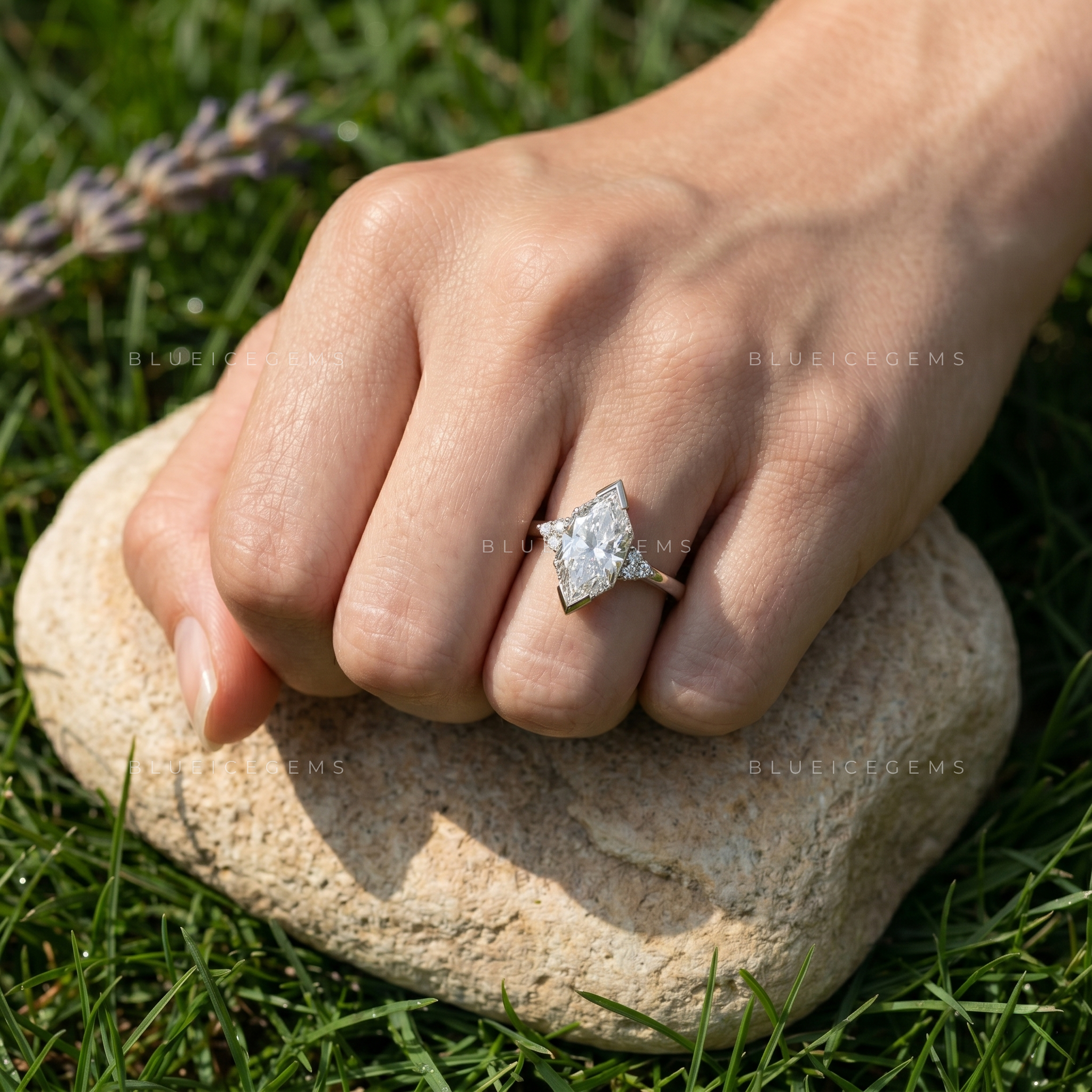 Vintage Majesty Dutch Marquise Cut Hidden Accent Engagement Ring