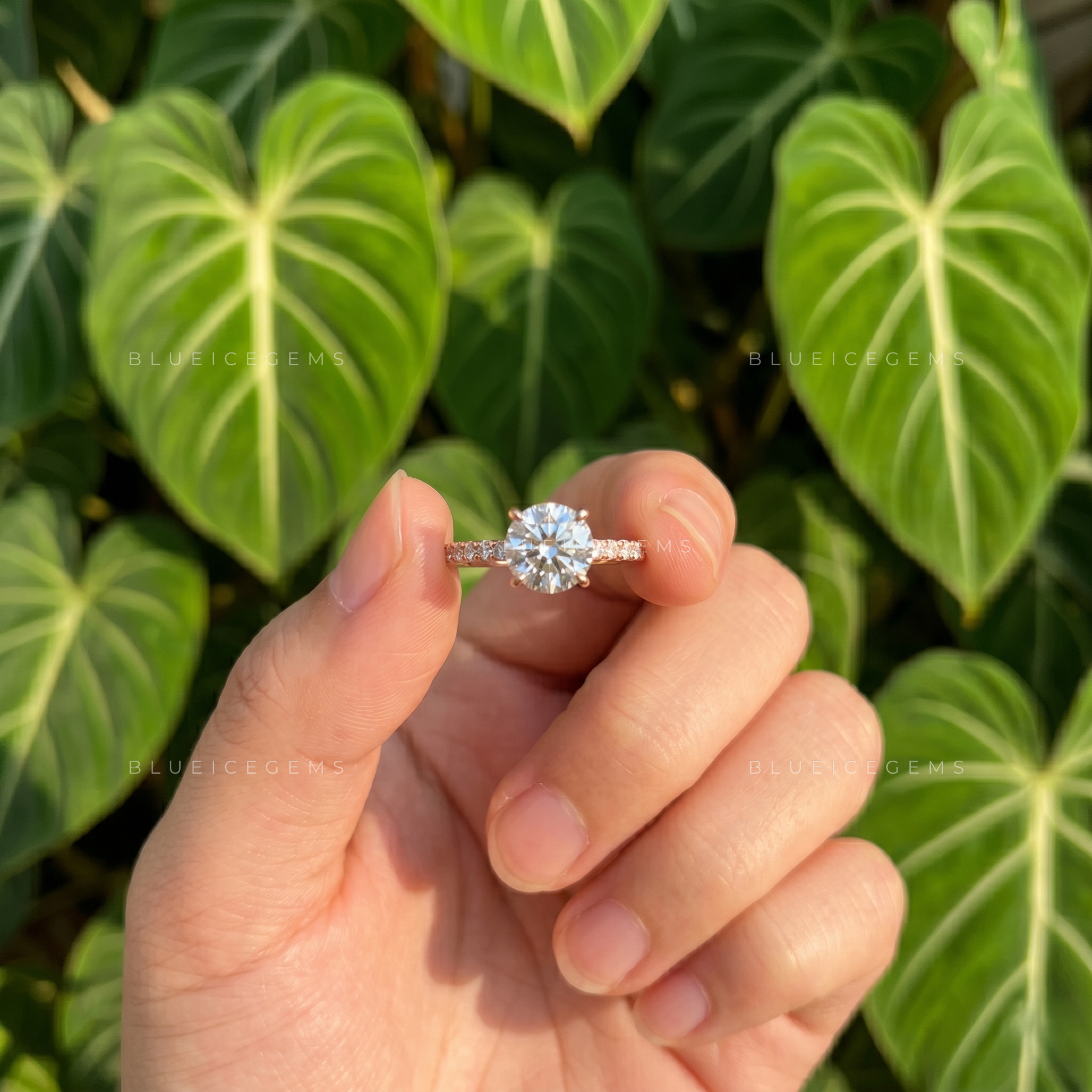 Enchanting Elegance Round Cut Hidden Halo Pave Engagement Ring