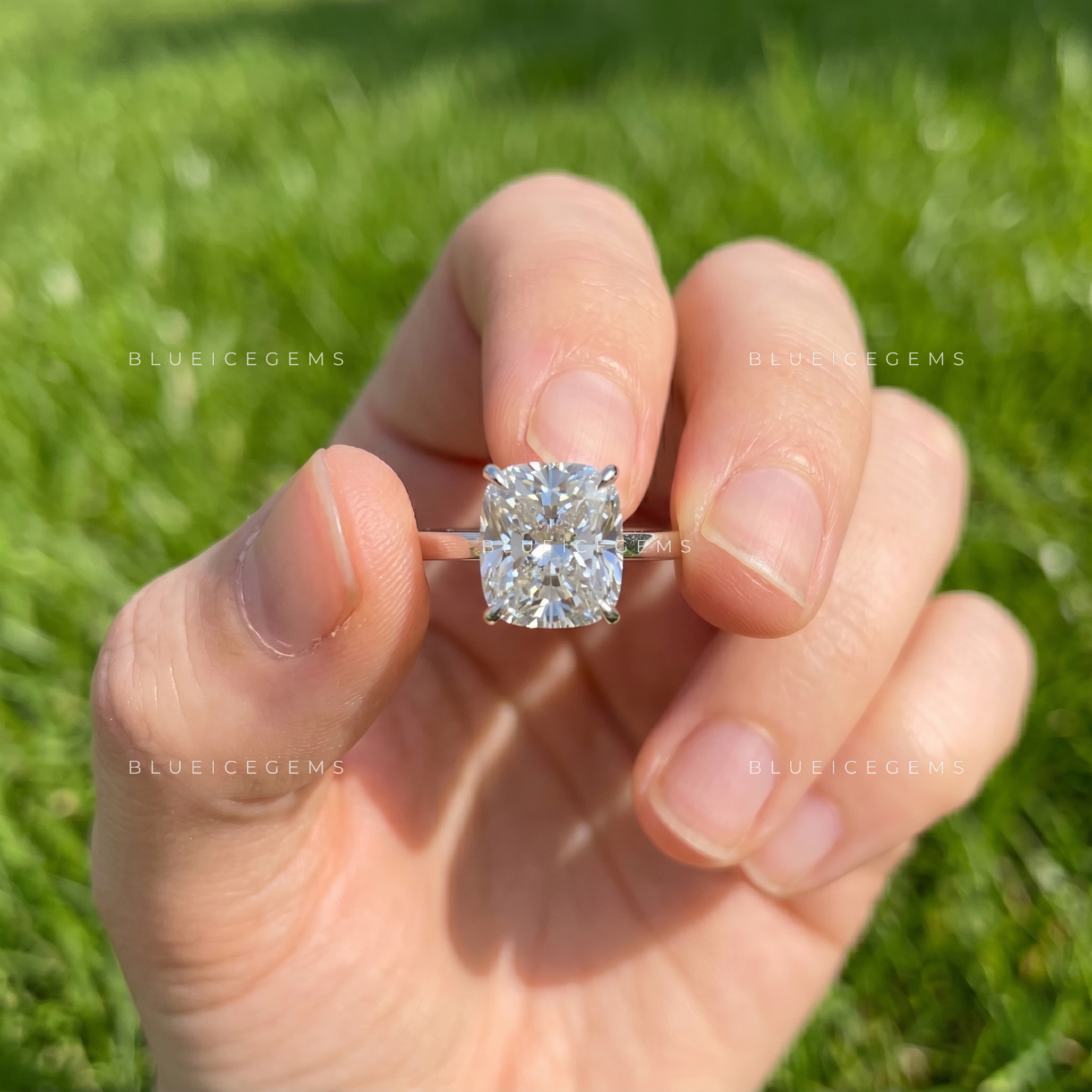 Regal Whisper Cushion Cut Solitaire Engagement Ring