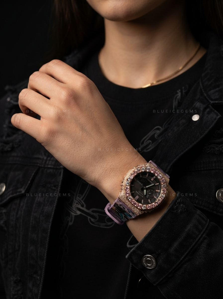 Blush Heart Dynasty Watch – 13+ CT VVS Moissanite