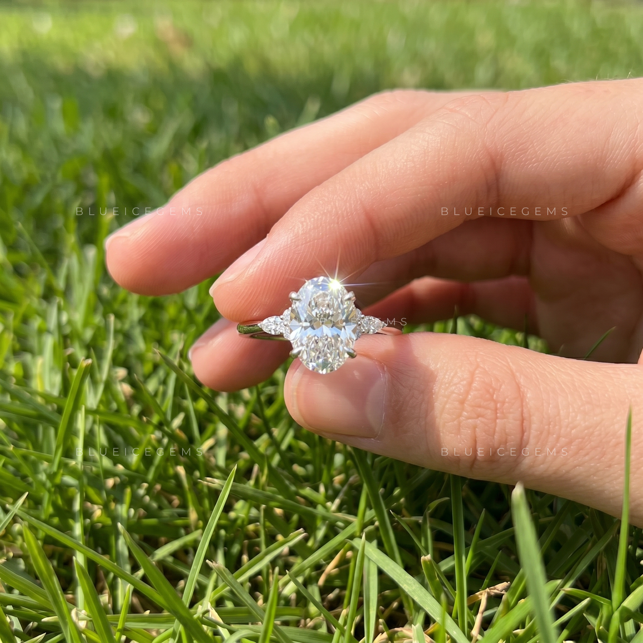 The "Regal Symmetry" Oval & Marquise Trilogy: D-Color Perfection