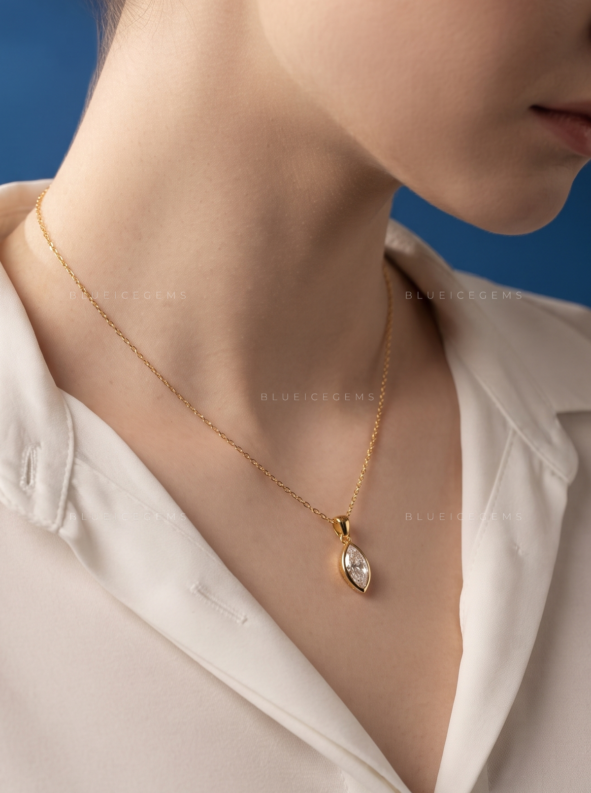 Marquise Solitaire Diamond Pendant