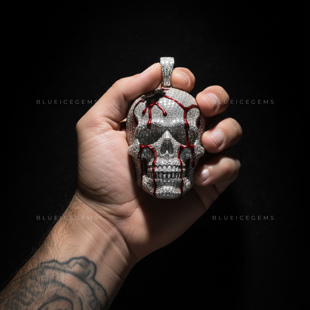 The "Bleeding Skull" Sovereign: Full-Frost Cranium & Crimson Gore Enamel
