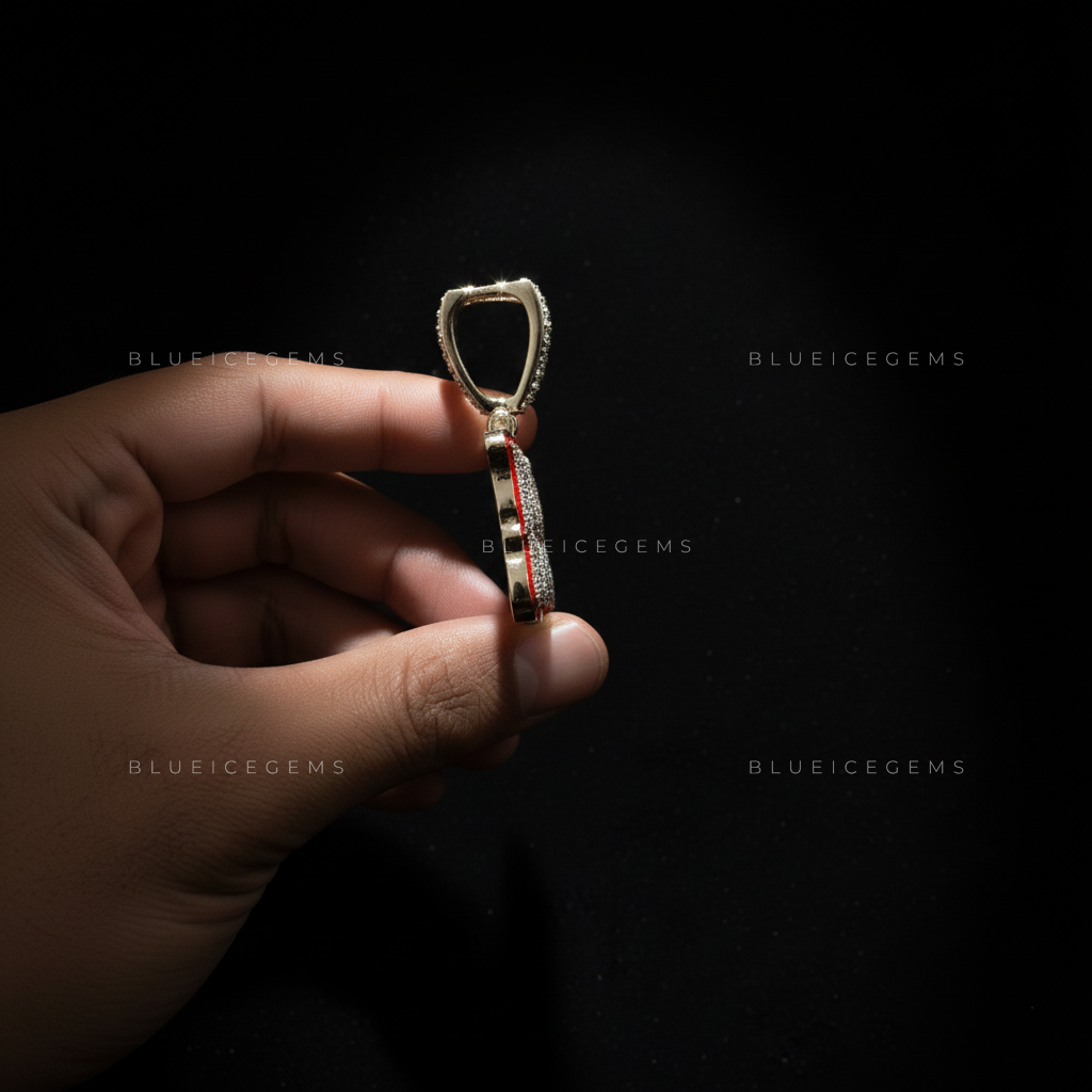 The "FRESH MONEY" Hustle: Crimson Enamel & Graffiti-Bubble Script Pendant