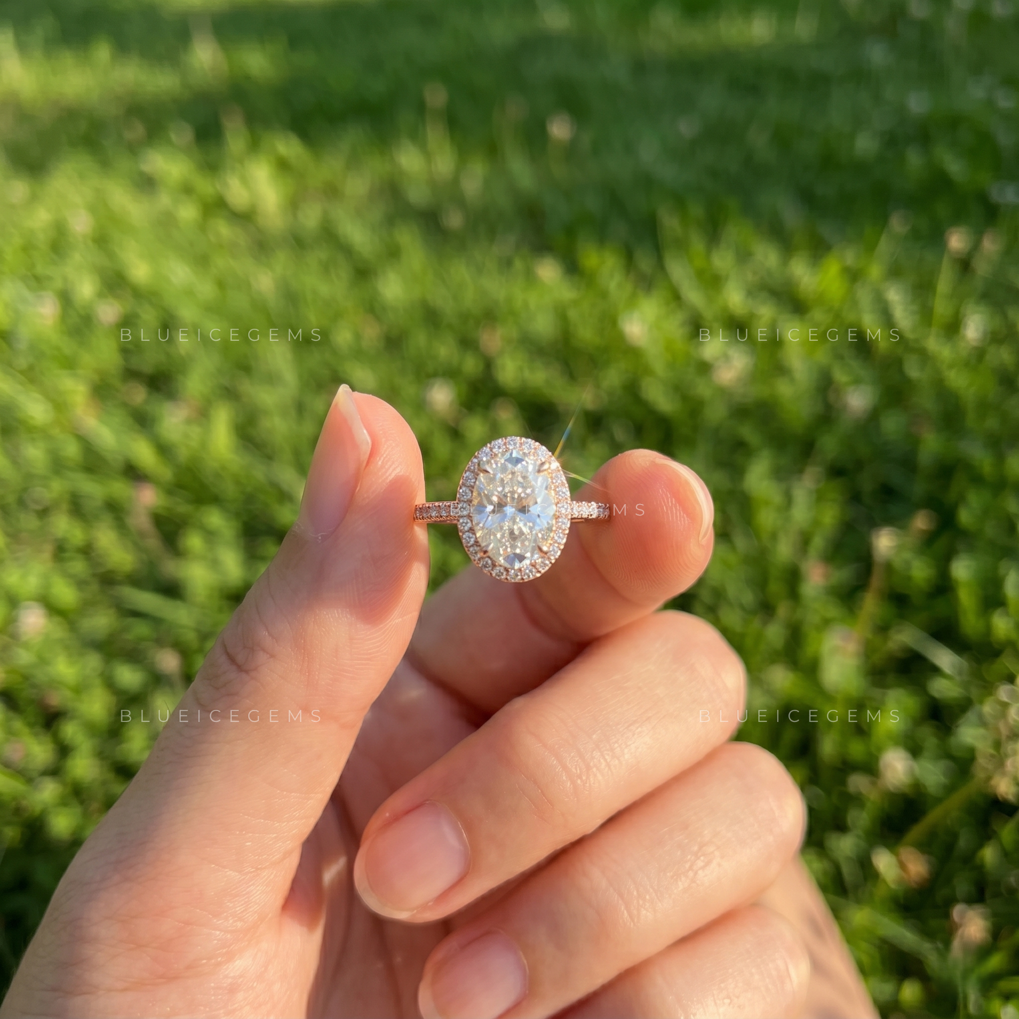 Evora Oval Cut Brilliant Accent Solitaire Engagement Ring