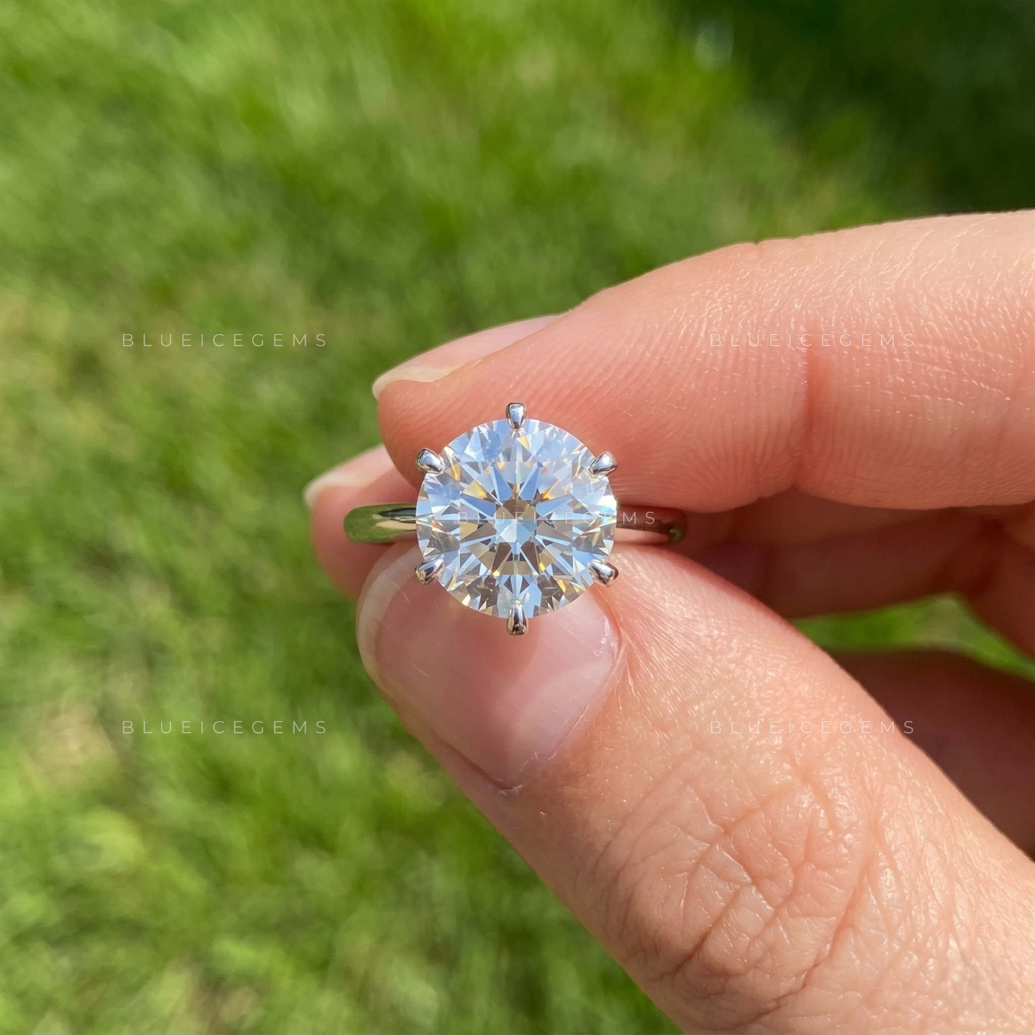 Enchanted Sparkle Round Brilliant Cut Six Prong Solitaire Engagement Ring