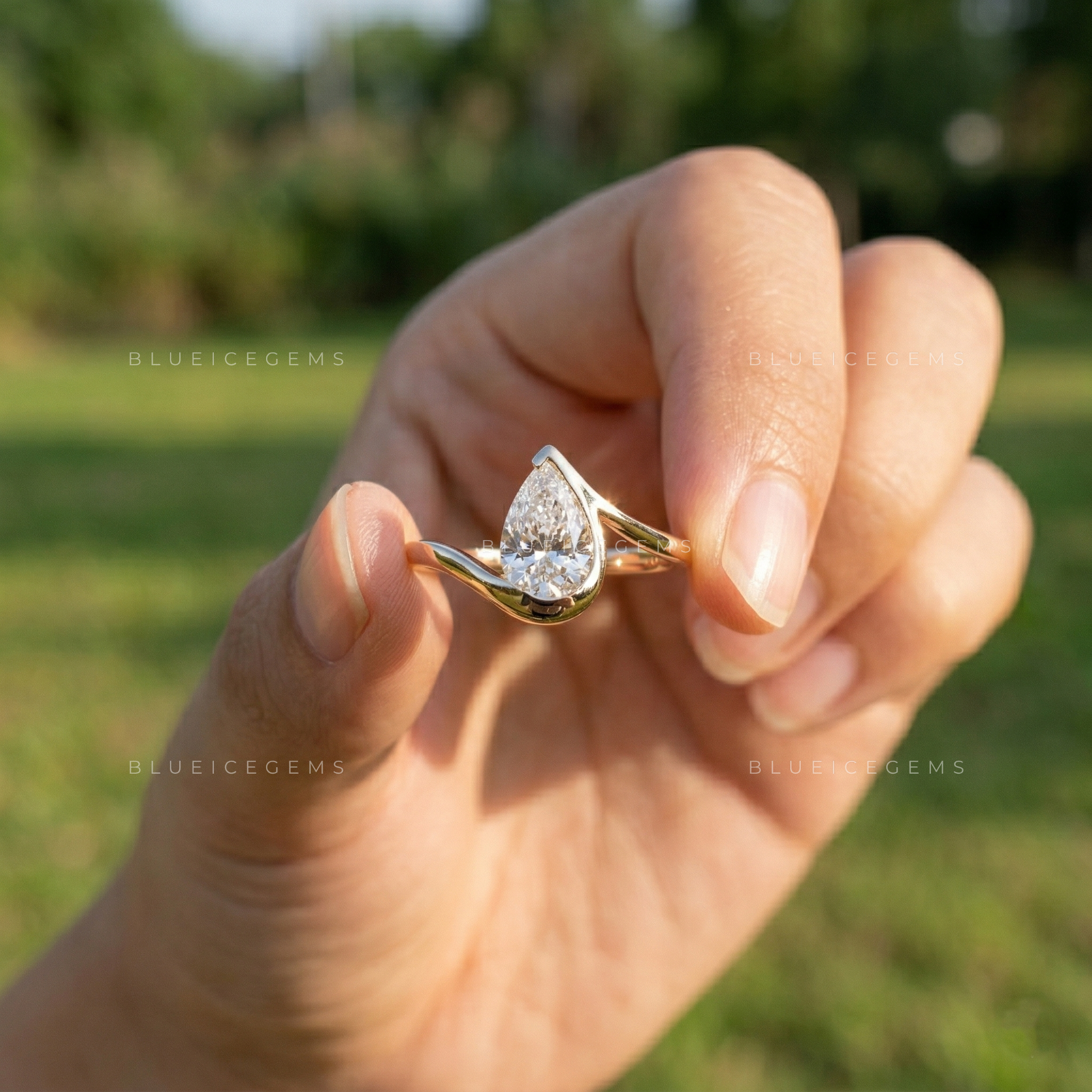 The "Signature Silhouette" Pear Cut Bezel Solitaire: Modern Icon
